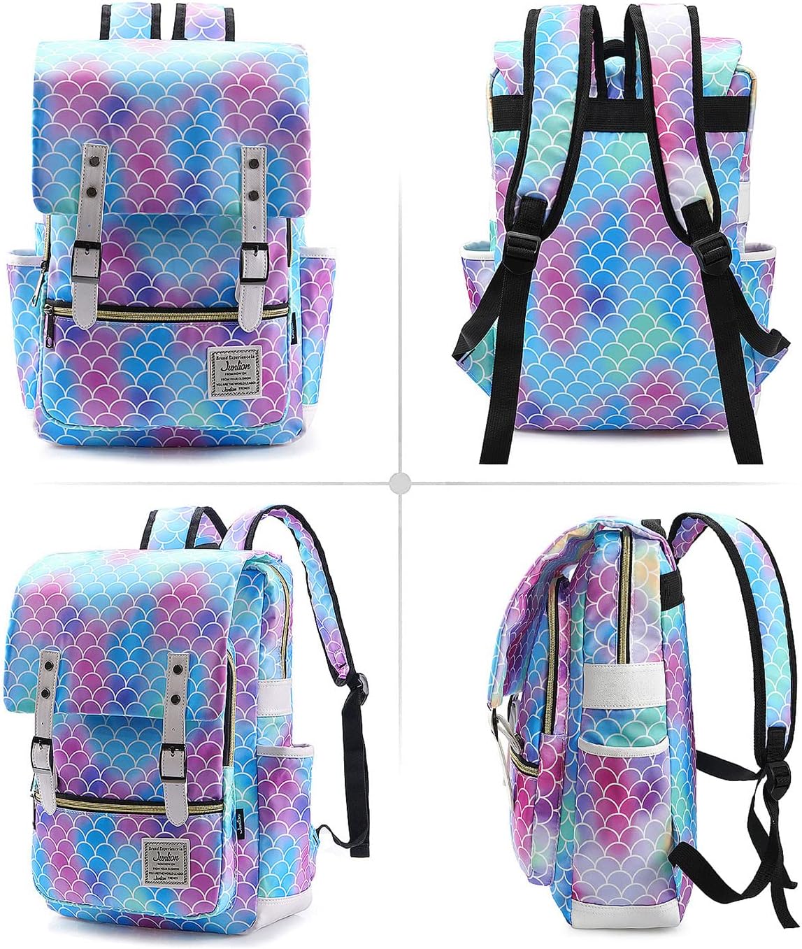 Slim Laptop Backpack College Student School Bag Travel Rucksack Daypack Mermaid