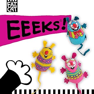 Doskocil Bamboo Pet CAM650384 Fat Cat Kitty Hoots Eeeks Chic Catnip Toy, Multicolor