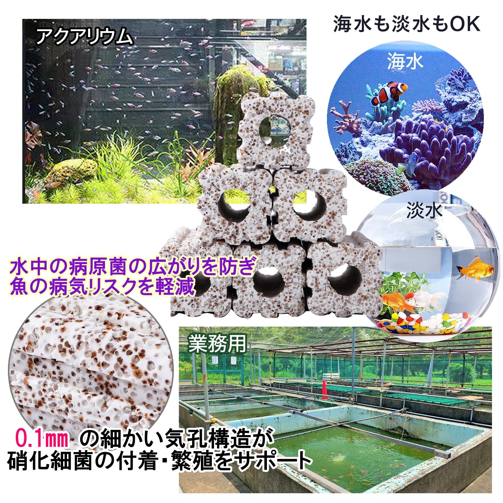 Amazon | Anopono ろ過材 濾過材 ろ材 水槽用 金魚 熱帯魚 観賞魚