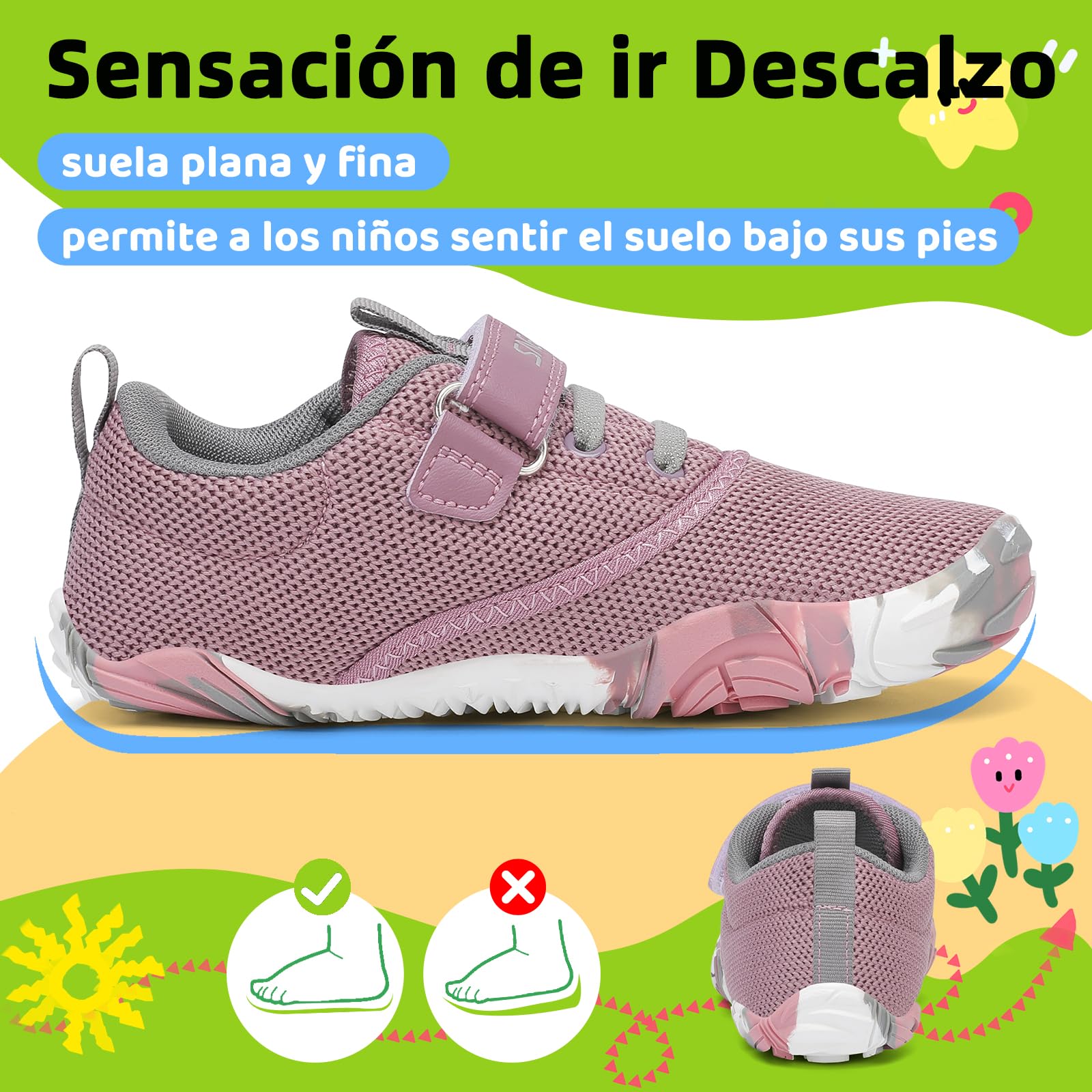 SAGUARO Zapatillas Barefoot Niños Antideslizantes y Ligeras Calzado Descalzos, Talla 24-36 — view 3