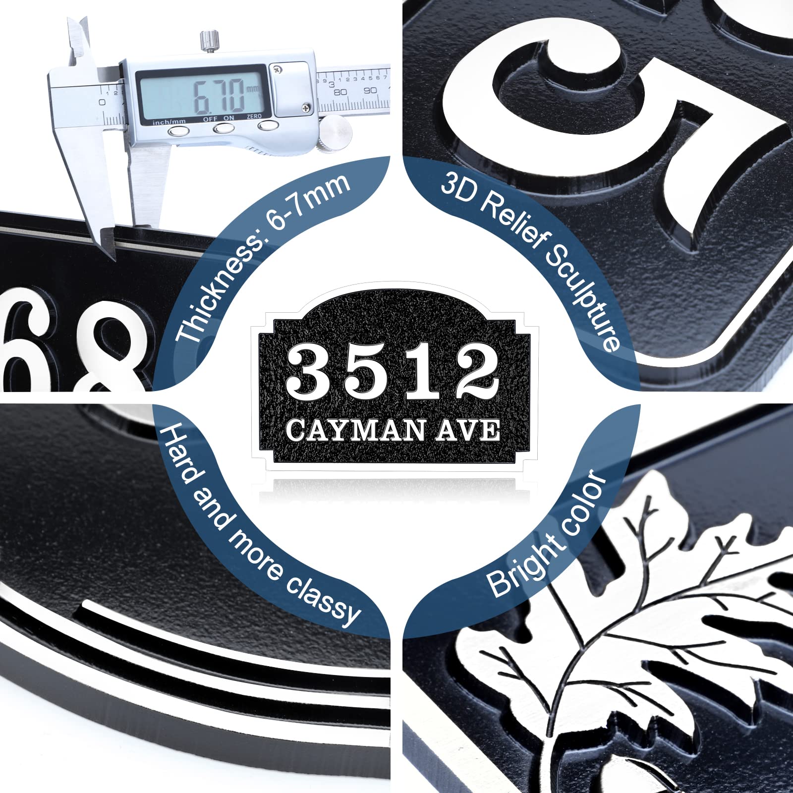 Custom House Address Plaque - Personalized Vintage Style Sign For Mailbox & House Numbers