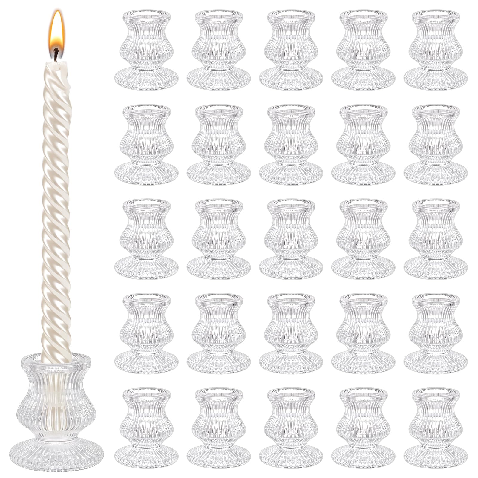 35 Stück Glaskerzenhalter Für Kerzenständer Transparente Kerzenhalter Kerzenständer Tischdekoration Für Hochzeiten Valentinstagsfeiern Wohnzimmer Dinner Adventskalender Dekoration