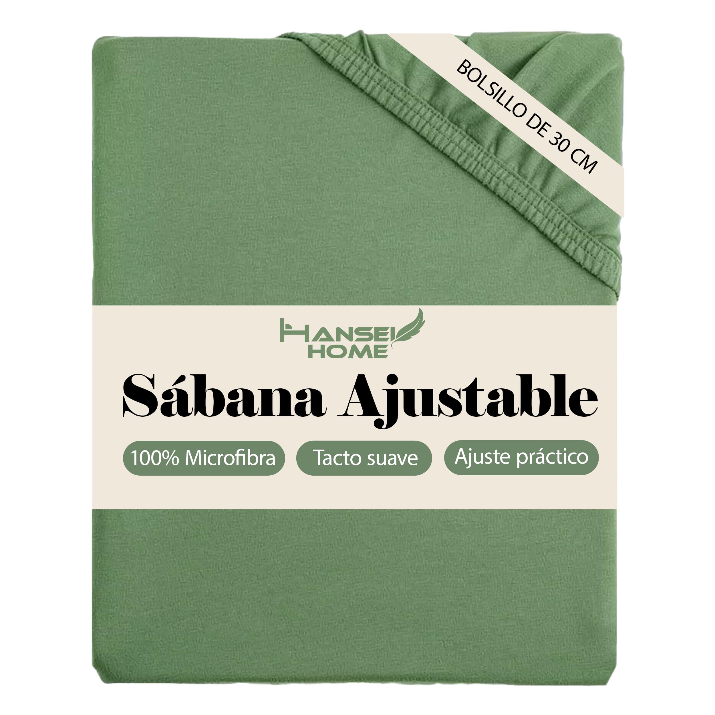 H HANSEL HOME Sábana Bajera Ajustable, Microfibra Transpirable y Suave, Altura 30 cm, Elástico 360° - Sábana Bajera 180x190/200cm – Blanco — view 11