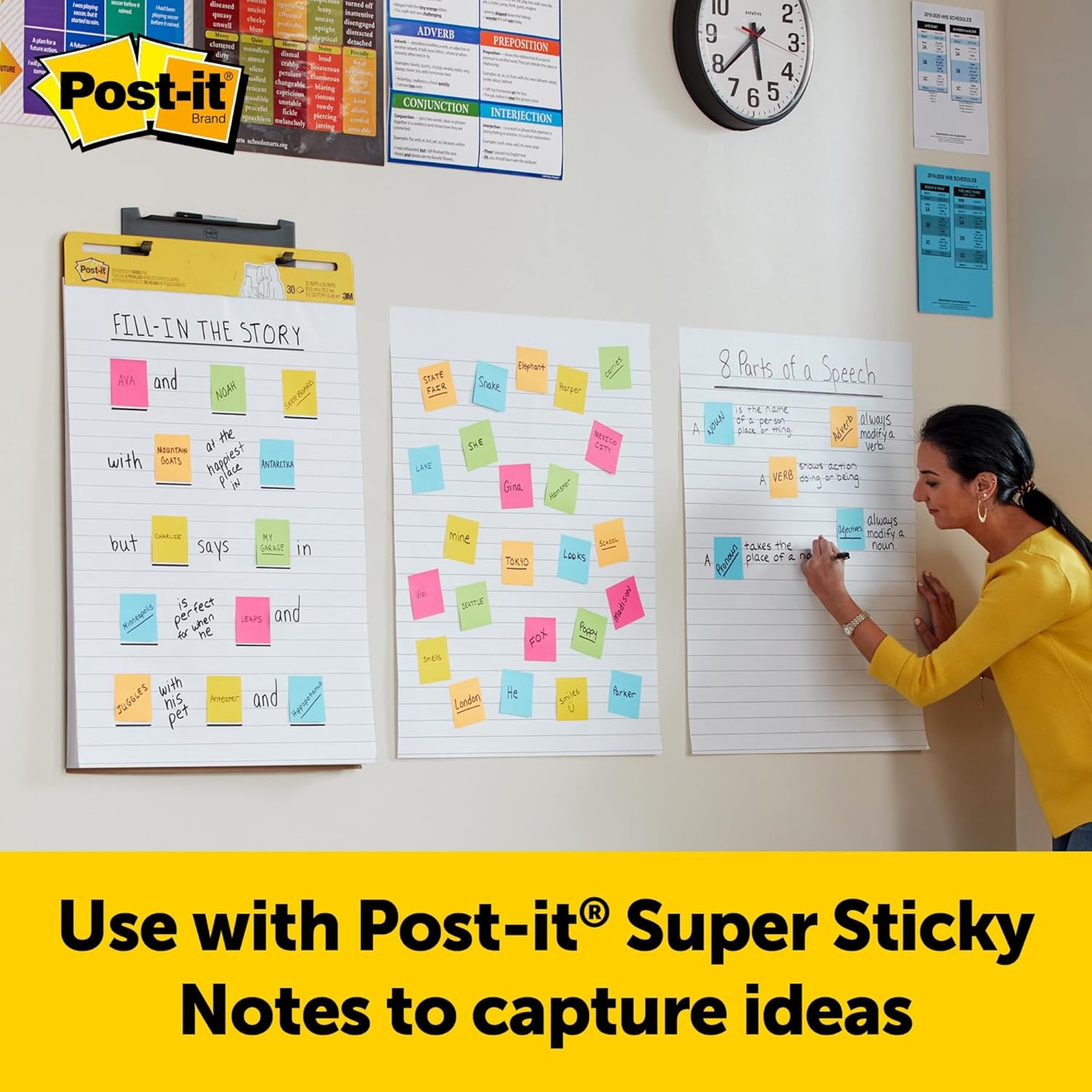 Post-it Super Sticky Easel Pad, 25 in x 30 in, Lined, 30 Sheets Per Pad, 561WLSS