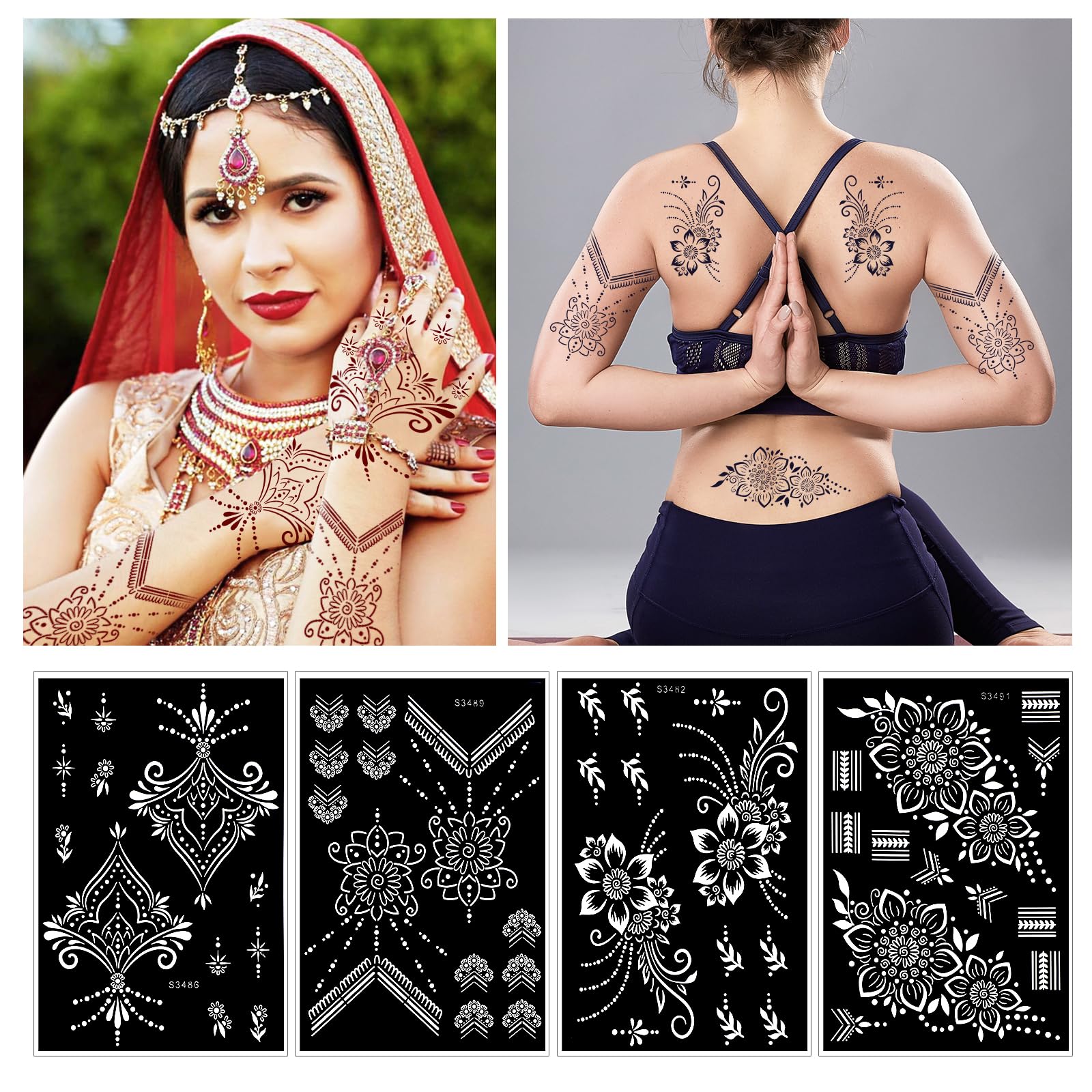 Lot De 40 Pochoirs Pour Tatouages Paillettes Dazzle - Motifs Animaux & Nature - Secondes Qualité - Neuf