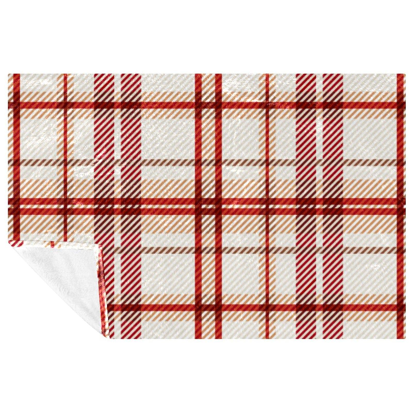Plaid chaud motif écossais pour pique-nique en famille et plage