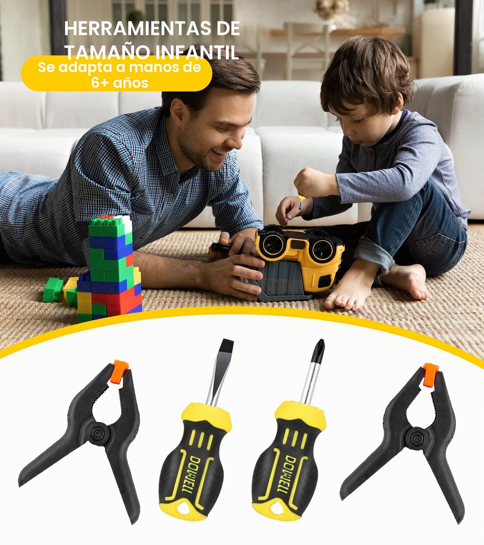 Dowell Children 's kits, que incluye herramientas artesanales de metal real para niños y niñas, kits de aprendizaje bricolaje para familias infantiles y adolescentes, 8 años +