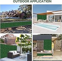 Vista 7 de 12 PCS 20"x20" Grass Wall Privacy Screen Greenery Backdrop Panels with Zip Ties,Artificial Boxwood Grass Panels Hedge Wall for Garden Yard Fence