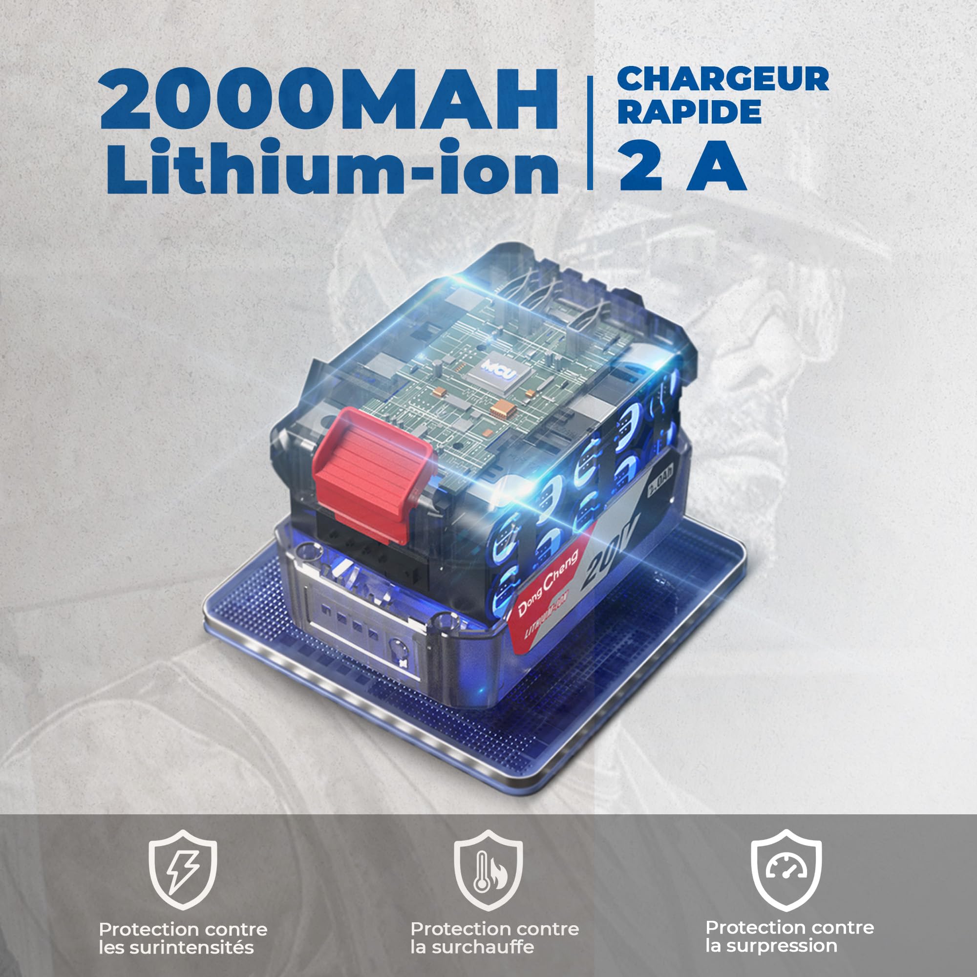 Dong Cheng Visseuse à Chocs sans Fil Brushless 20V, 165Nm, Démarrage Progressif & Mode Autoforeur, 3 Vitesses, 2x 2.0 Ah Batterie + Chargeur, LED, Set d'Embouts + Douilles, pour Bois, Métal, Bricolage