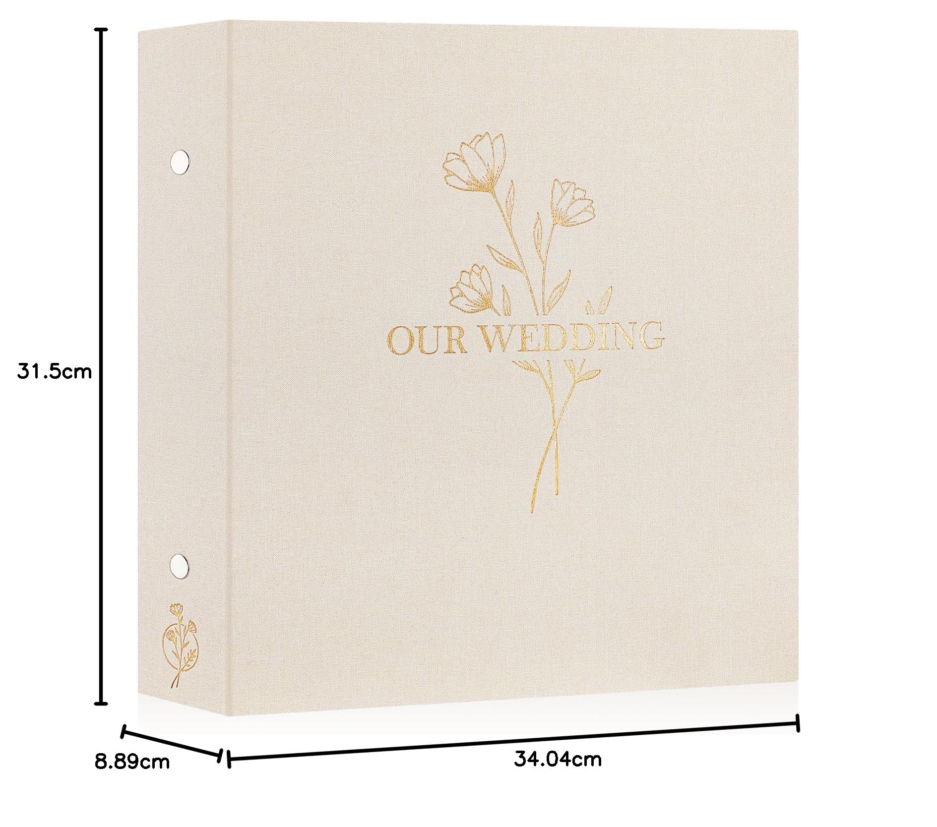 Lanpn Hochzeitsfotoalbum 10x15cm 1000 Taschen Fotos Slip In, Leinencover großer Kapazität Jung verheiratetes Ehe Album Halten 1000 horizontale vertikale Fotos (Blume, Beige)