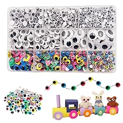 CYLHCM 1500PCS Multi Colors Wiggle Googly Eyes with Self-Adhesive ,Self Adhesive Googly Wiggle Eyes for DIY,5mm 6mm 8mm 10mm 12mm 15mm 18mm Craft Sticker Eyes
