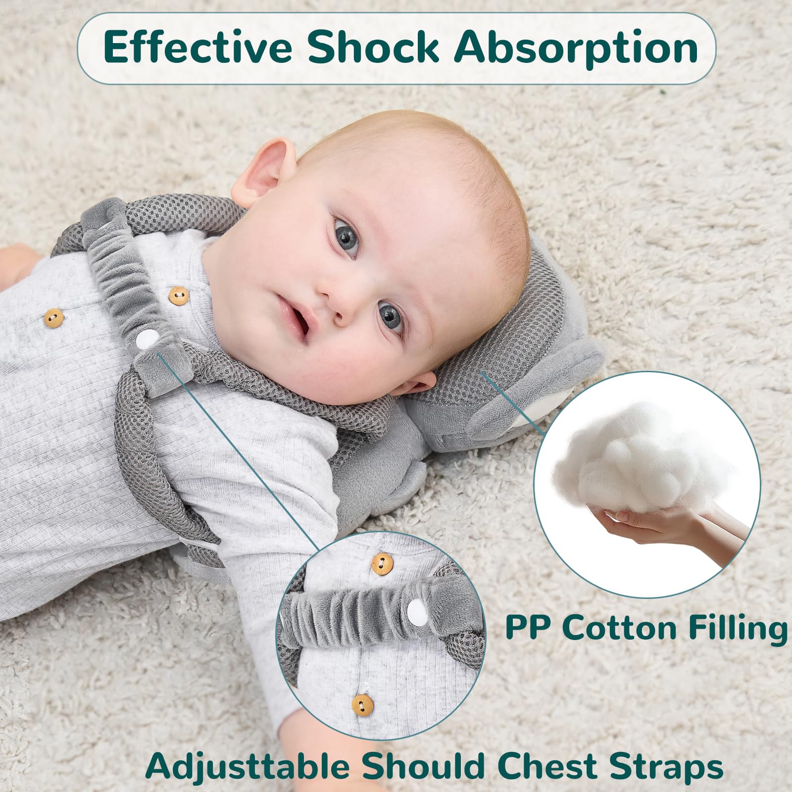 Baby Head Protector Backpack for Falling Crawling and Walking Toddler Essentials Harness Infant Koala Toys Helmets Baby Christmas Gifts Essentials Must Have Stuff Items for 0.5-2 Years