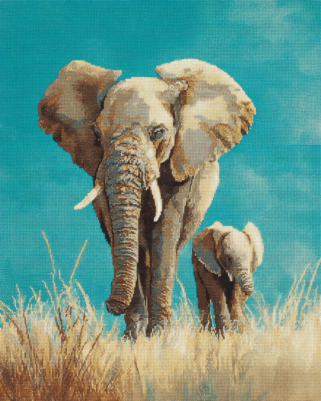 Rqwybcaxn Bead Cross Stitch Kits Cartoon Elephant 40x50cm