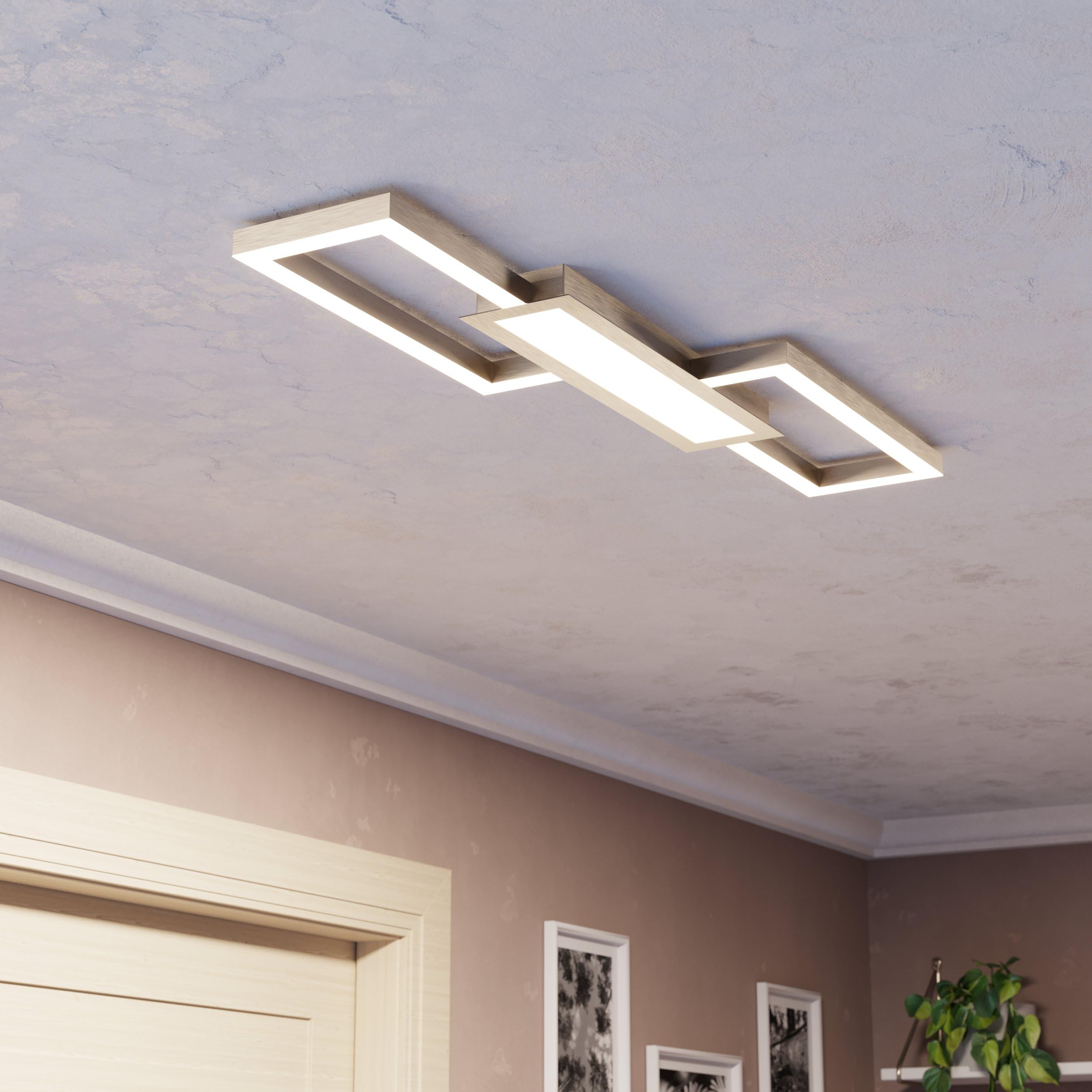 EGLO LED Deckenleuchte Monirote, Deckenlampe minimalistisch
