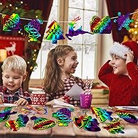 Vista 7 de Max Fun Manualidades de Navidad para niños, 96 piezas de adornos de arco iris mágico, tarjetas para raspar de papel, suministros de arte