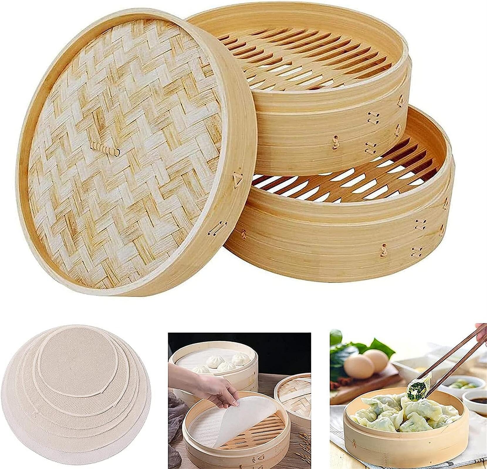 Handmade Bamboo Steamer Basket 11 inch