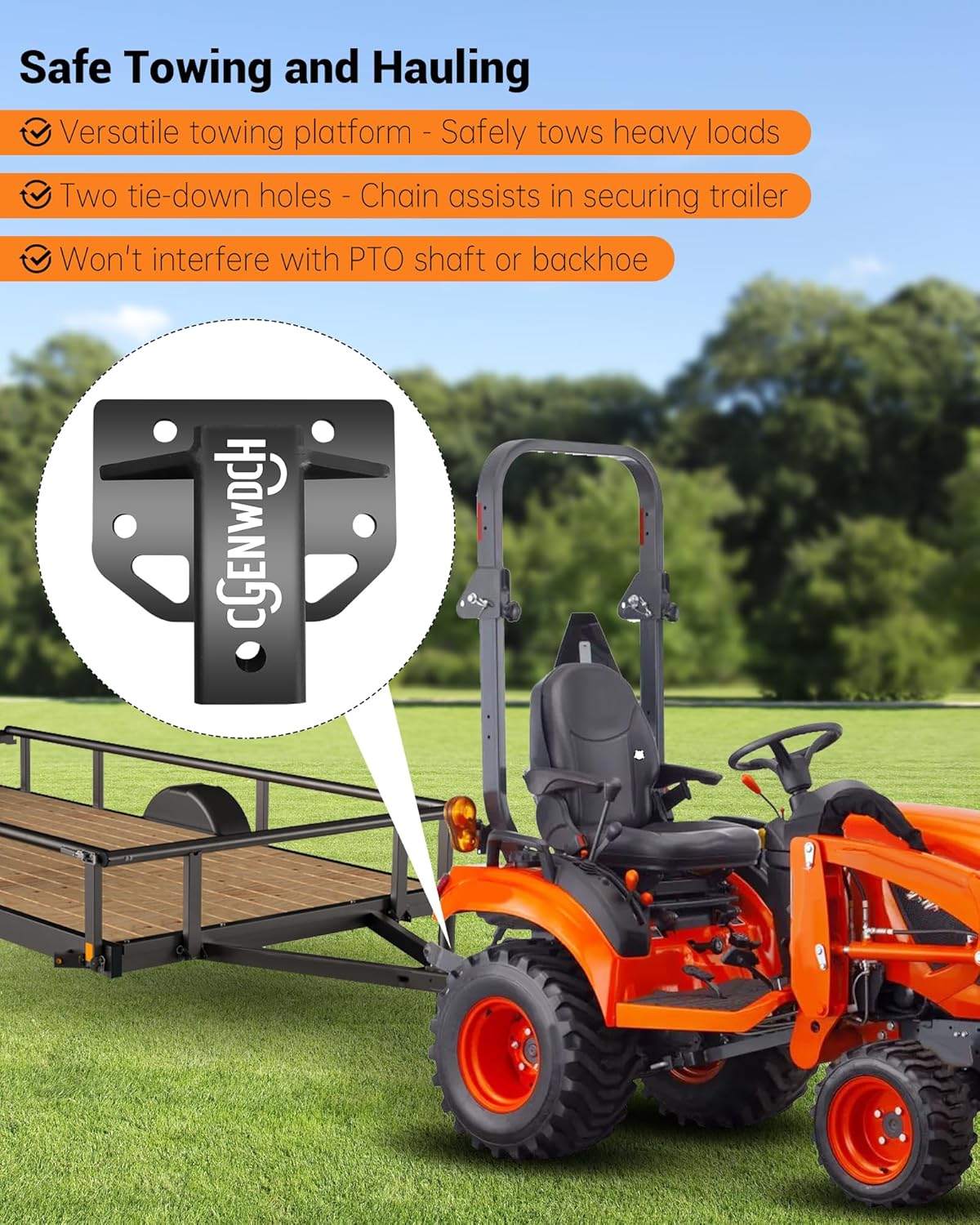 2″ Rear Receiver Hitch Plate Fit for Kubota BX Series, BX23s BX2380 Hitch Tractor Attachments