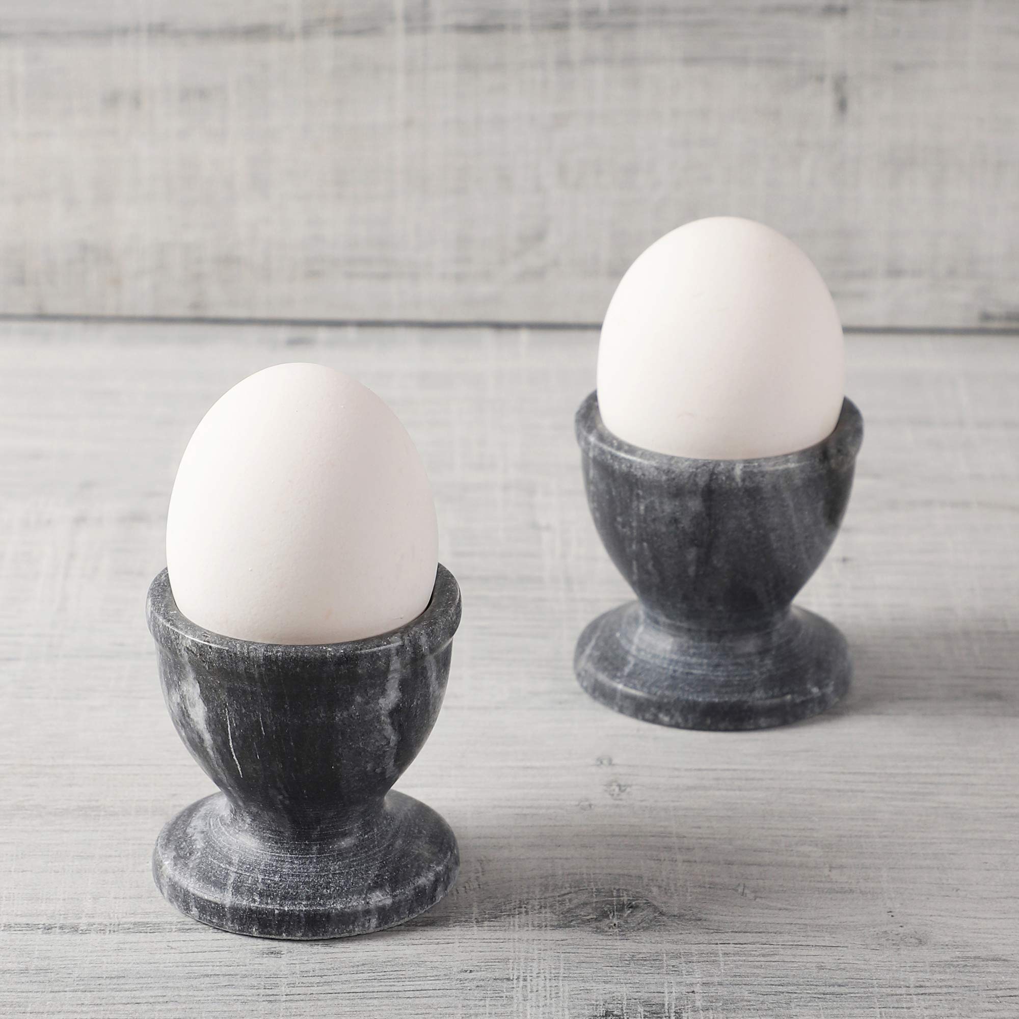 NikkisPride Marble Black Handmade Egg Cups Egg Keeper Egg Holder Set of 2 2