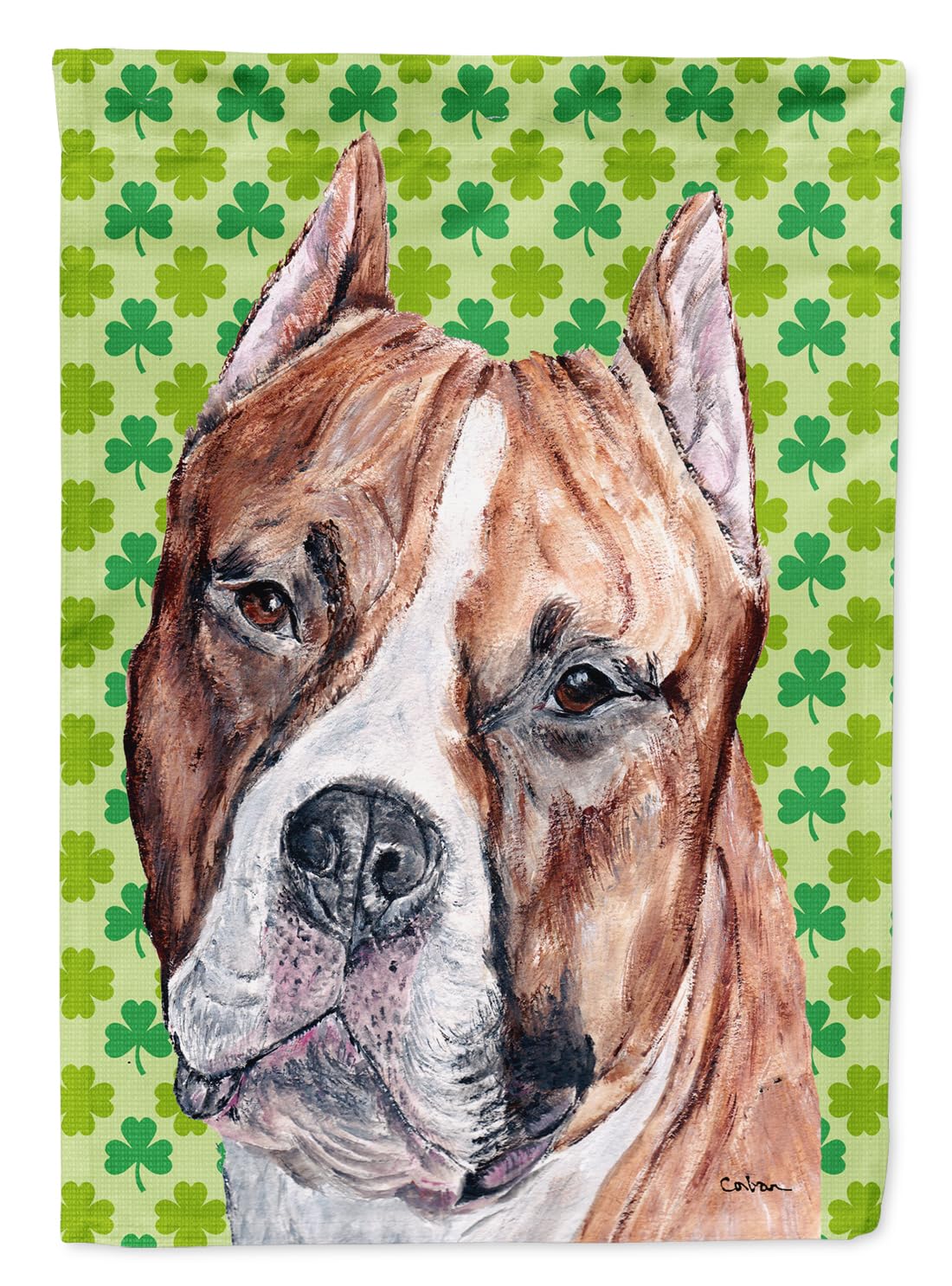Drapeau Bull Terrier Caroline's Treasures SC9728GF multicolore pour la Saint-Patrick