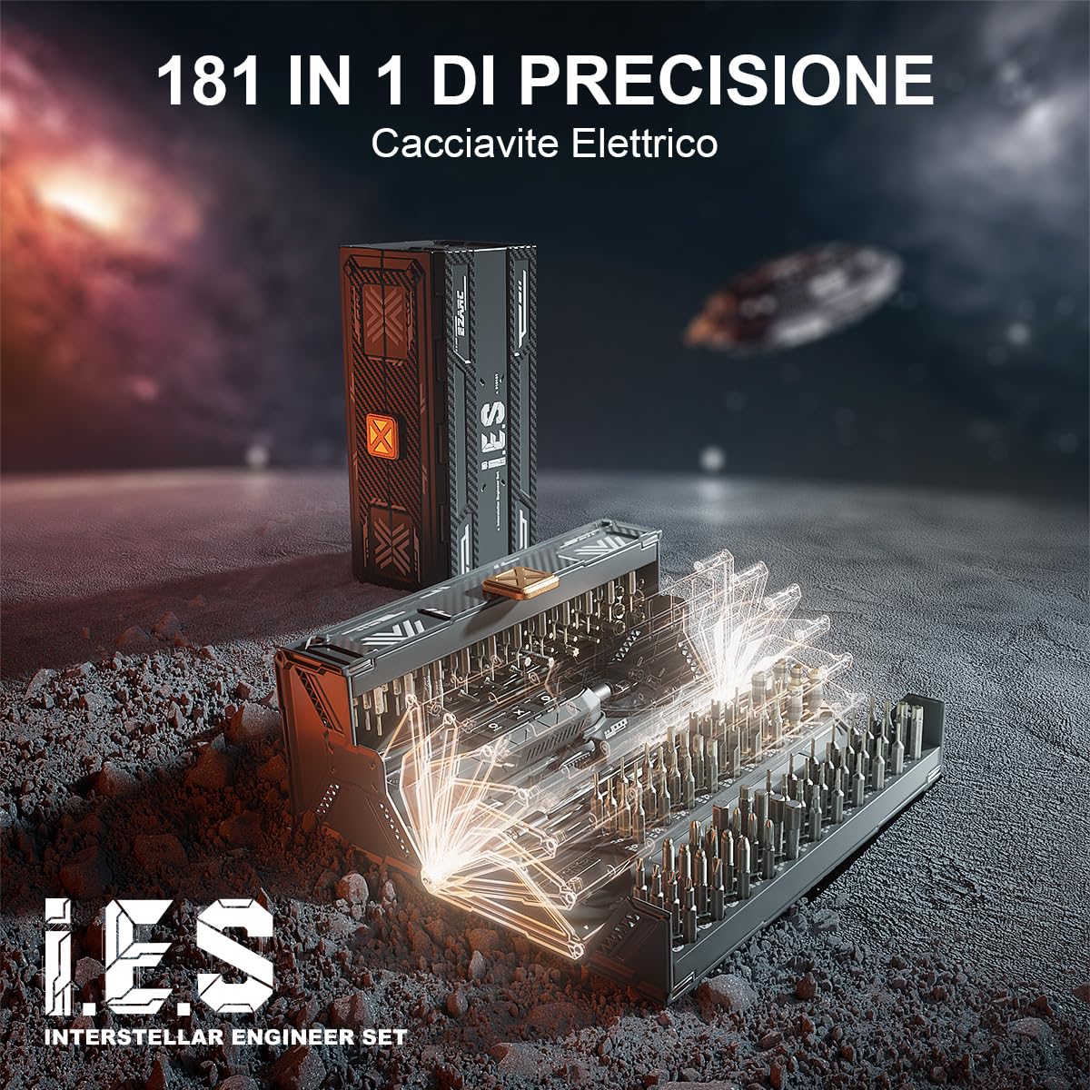 EZARC Set Mini Cacciavite Elettrico di Precisione 181 in 1 con 162 Punte Magnetiche, Piccolo Cacciavite Elettrico Ricaricabile Senza Fili per Telefono, Orologio, Laptop