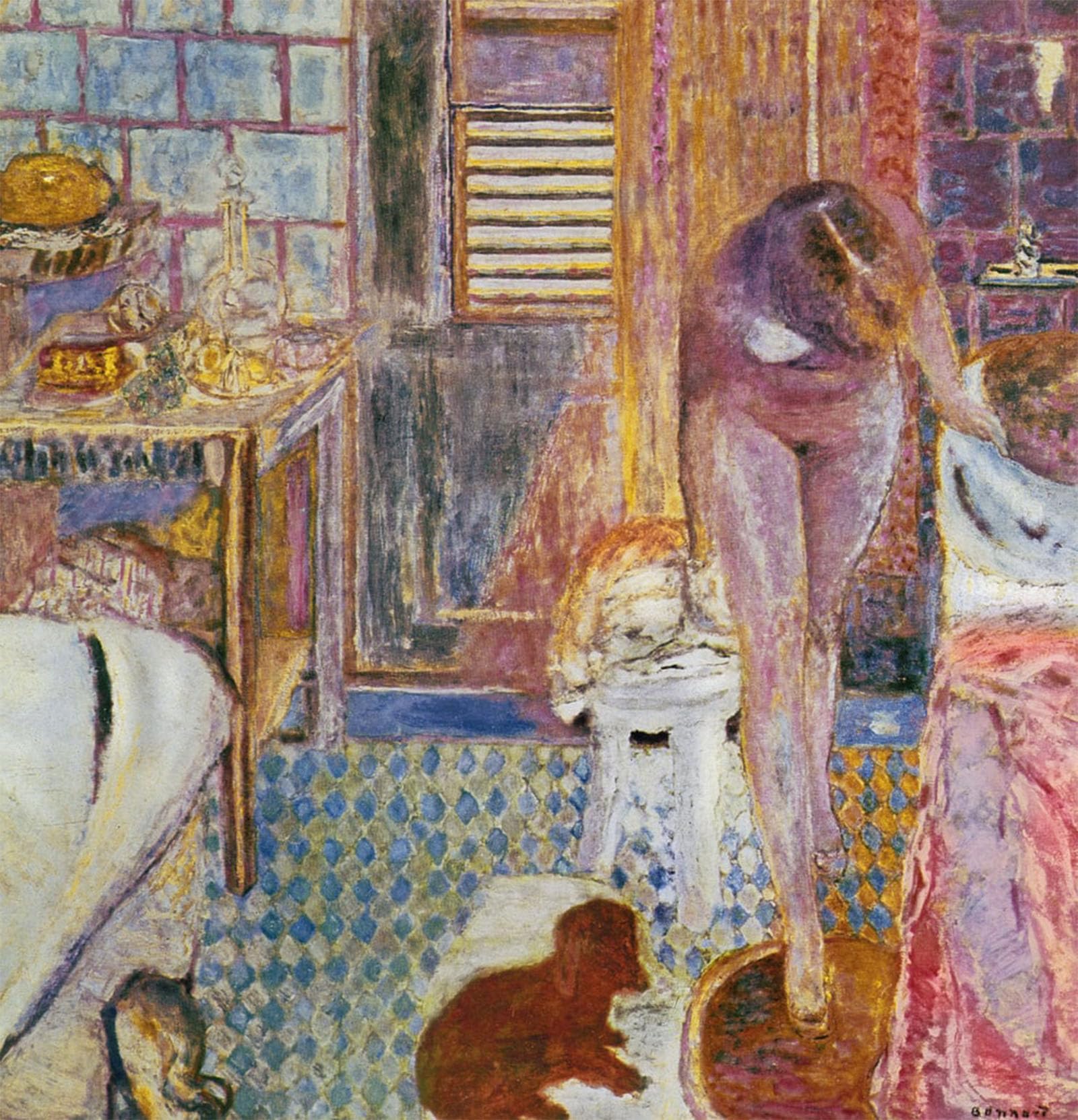 POSTERIIk Vintage Classic Picture Landscape Artwork the Bathroom by Pierre Bonnard Portrait Canvas Painting for Office Home Decor 60x90cm