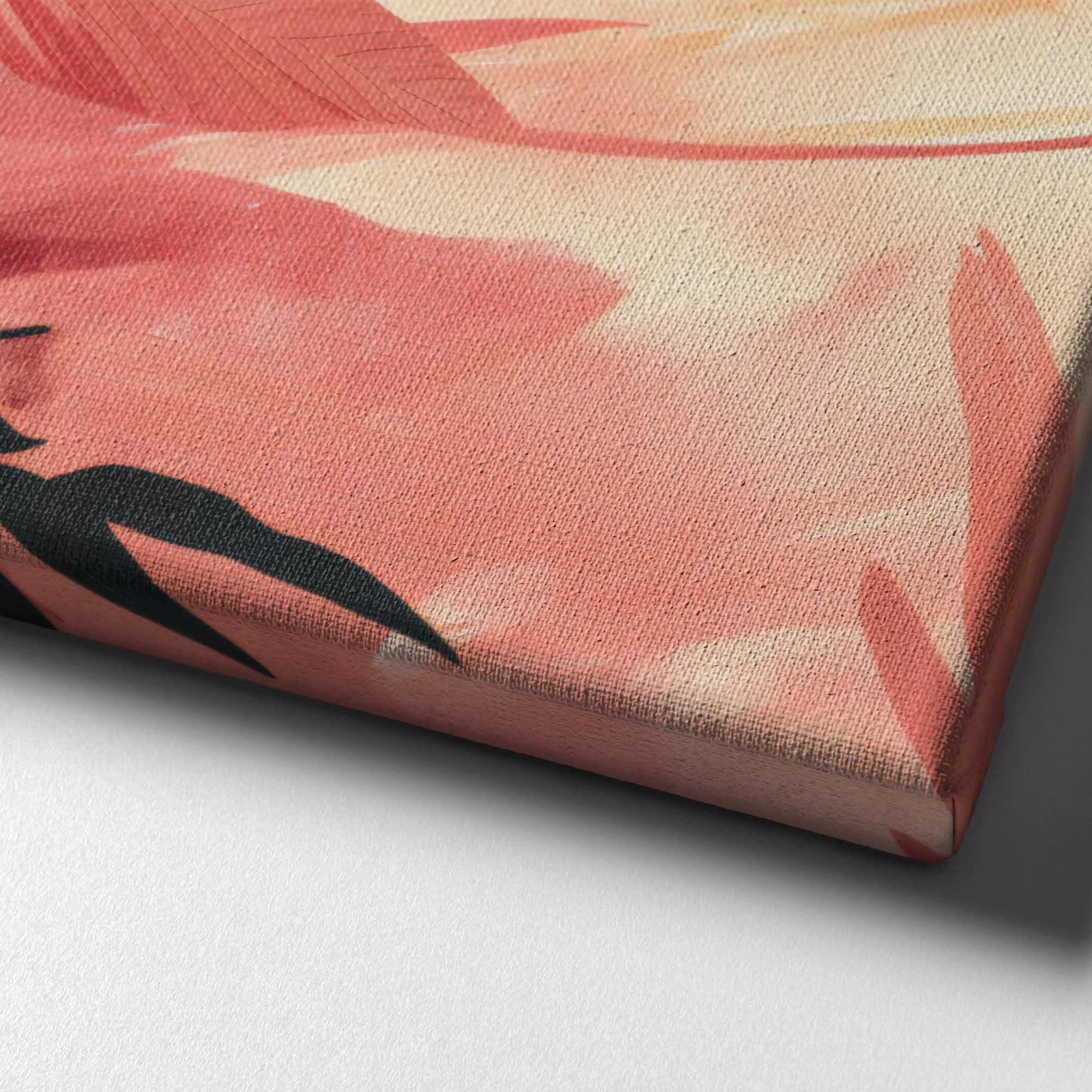 Spiffing Prints Tropical Radiance I - Impression Feuille Monstera Rose et Jaune sur Fond Blush - Grand - Encadré
