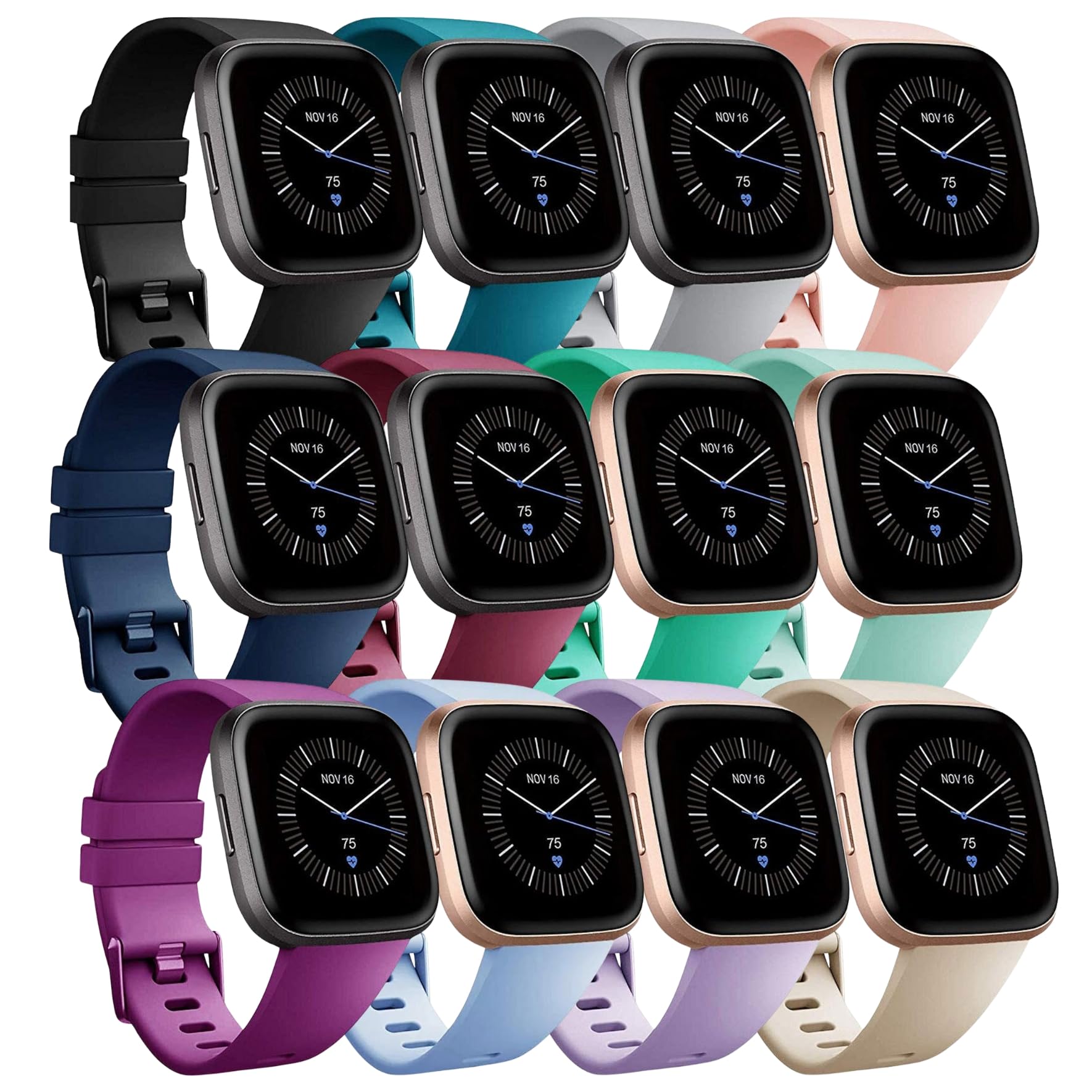 YODI (Combo Pack Soft Silicone Classic Strap Band For Fitbit Lite Small & Large Size, Replcement Watch Straps Compatible With Fit-bit Special Edition/Lite Edition/Versa SE For Men