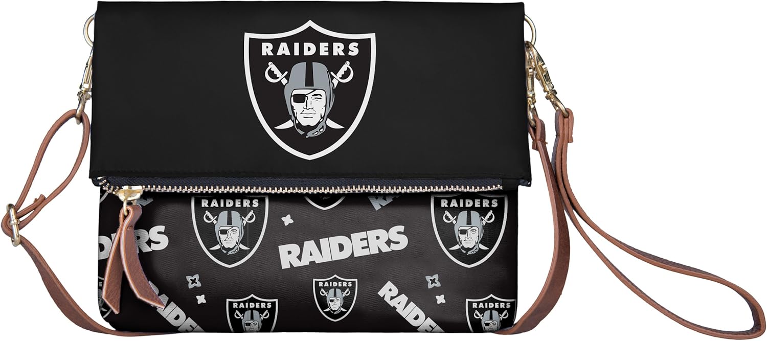 FOCO NFL Team Logo Printed Collection Foldover Purse Handbag Bag Tote