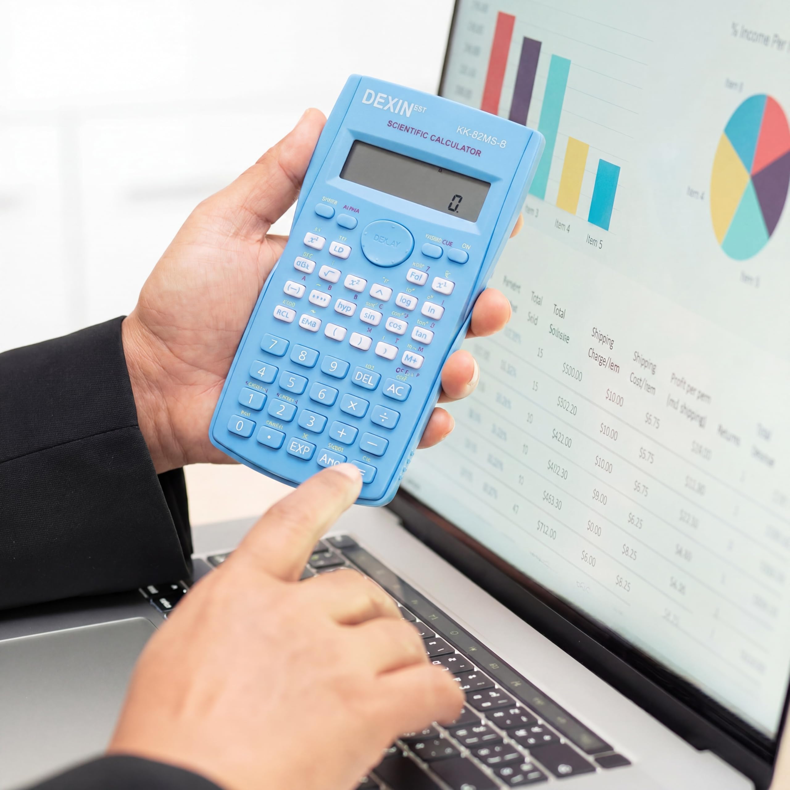 Flutesan Lot de 10 calculatrices scientifiques d'ingénierie à 2 lignes, fonction en vrac, calculatrice mathématique, grand écran pour étudiants, enseignants, salles de classe, lycée, école