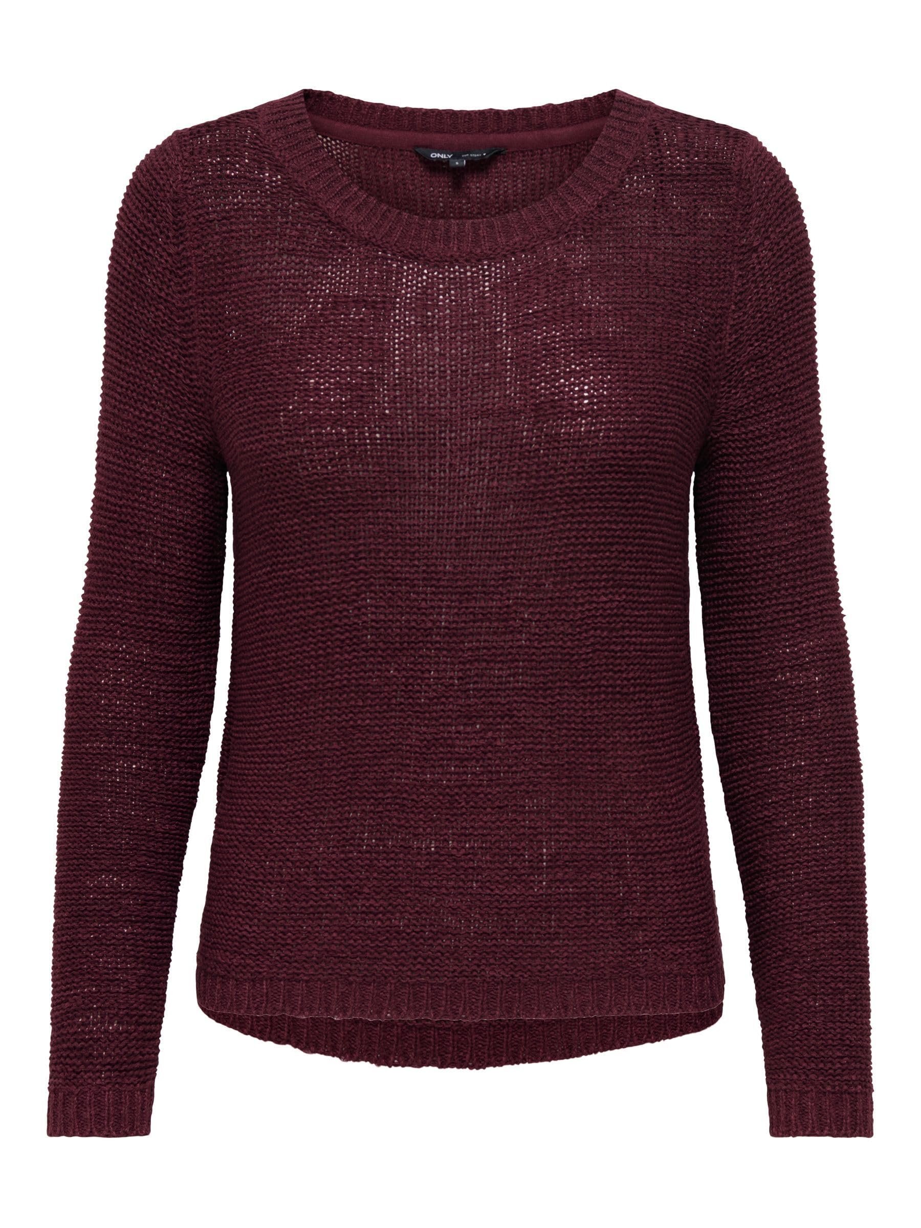 ONLY Onlgeena Xo L/S KNT Noos Pullover, Cabernet, S