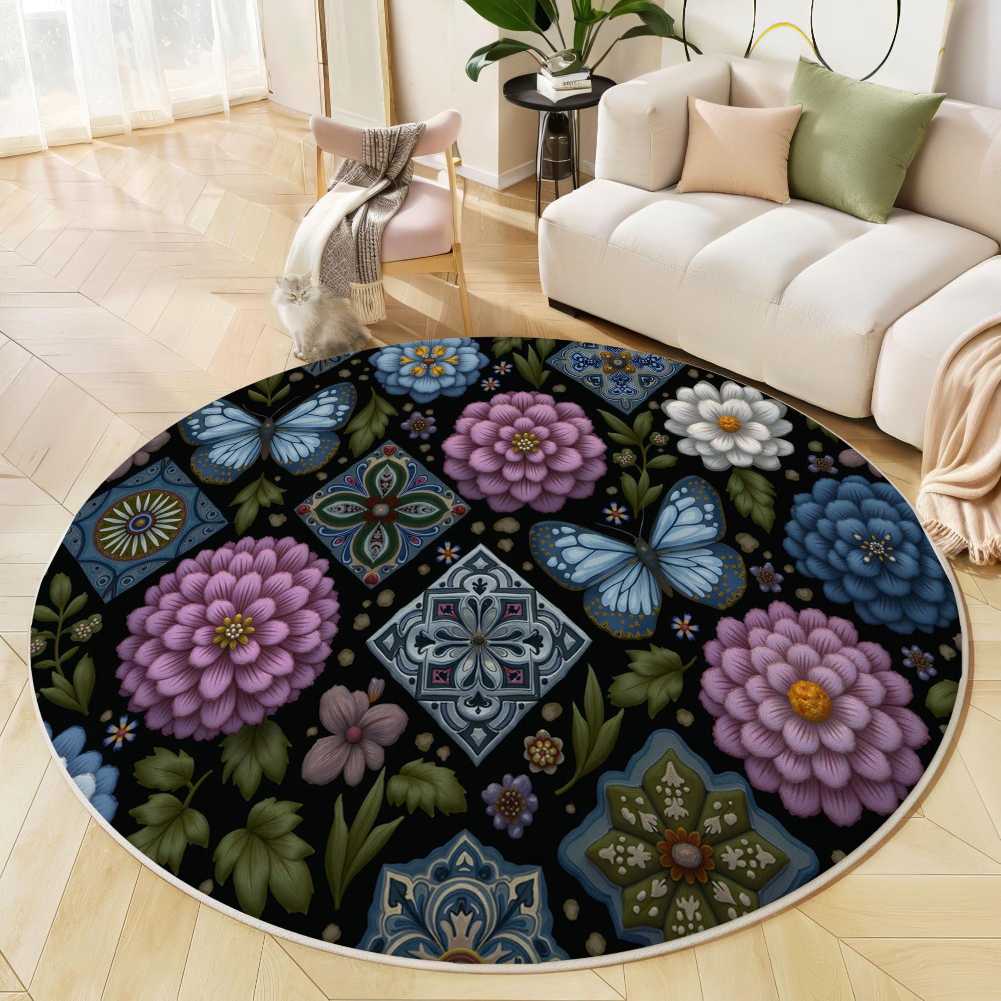 Descente de lit fleurs et papillons pour une chambre cocooning