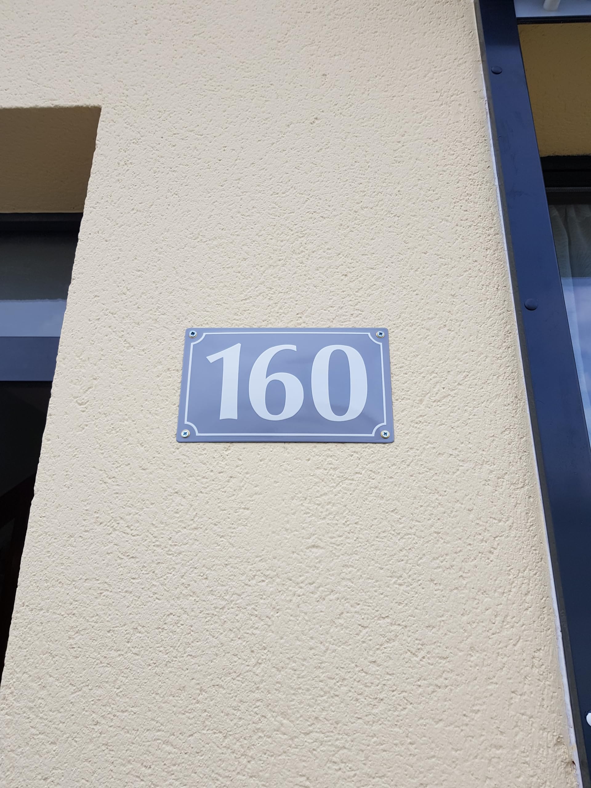Hausnummer Emaille 15x25 cm Hausnummernschild mit Wunschnummer Premiumqualität