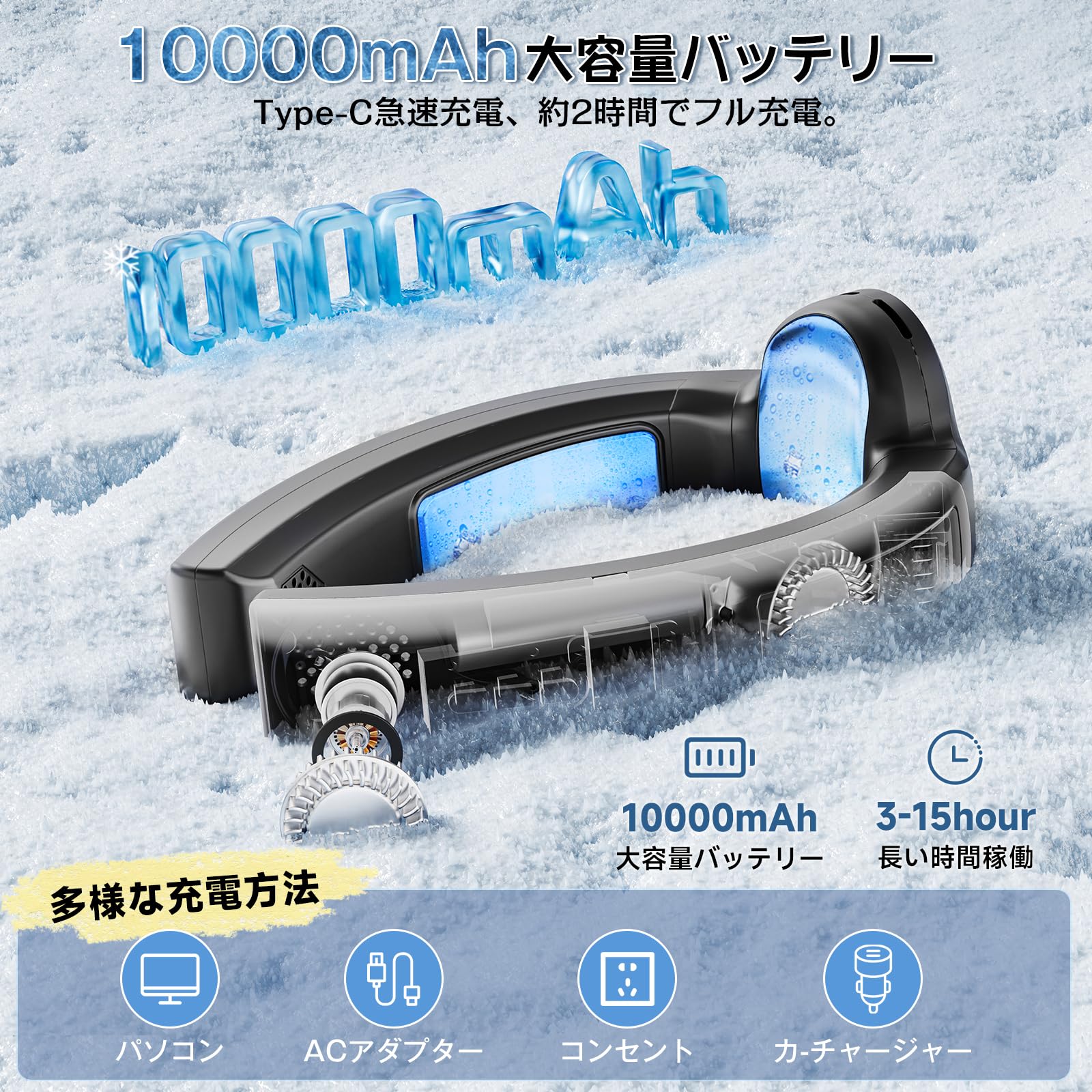 Amazon | ネッククーラー 首掛け扇風機 冷却プレート 【2025年夏新型