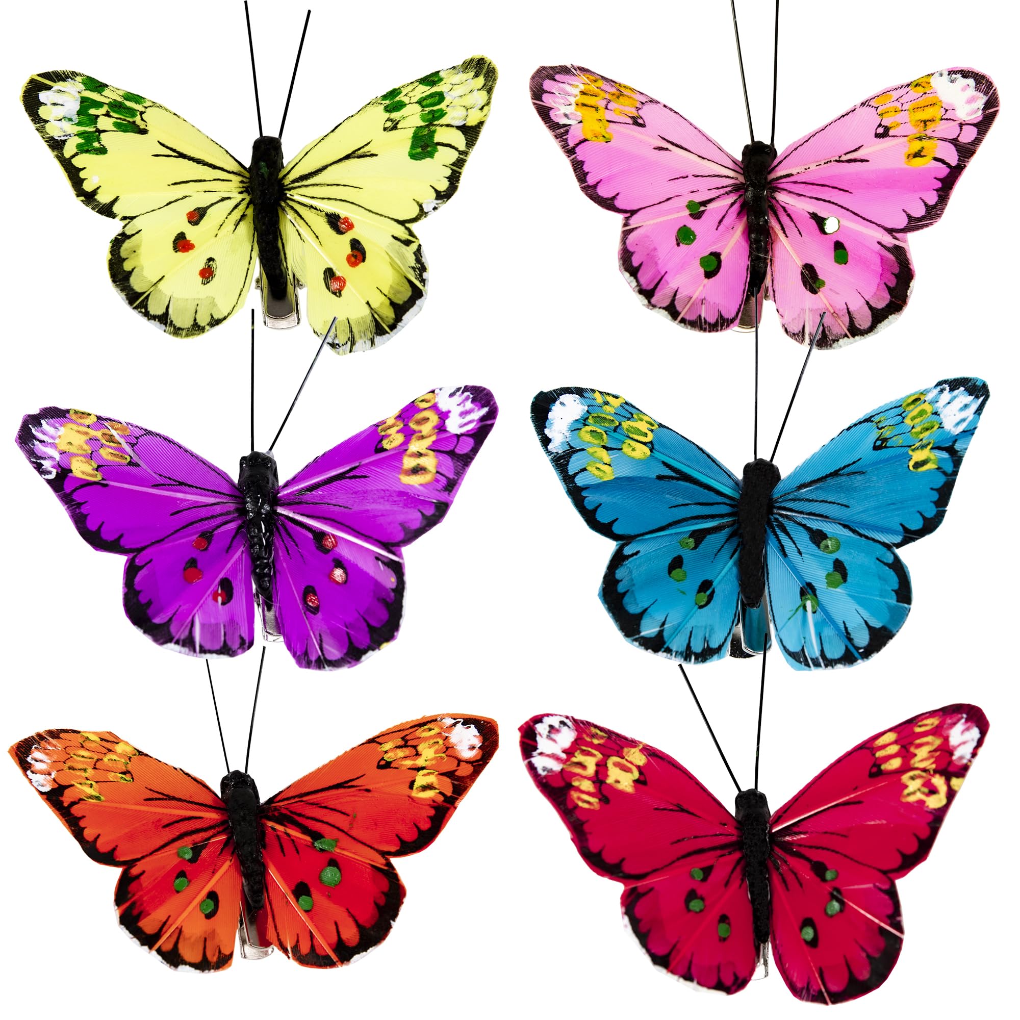 Farfalle Decorative In Finta Piuma, 12 Pezzi Colorati Per Matrimoni E Feste - 3