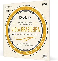 Encordoamento Para Viola Brasileira Cebolão RE/Boiadeira D'Addario Nickel Plated Steel EJ82A