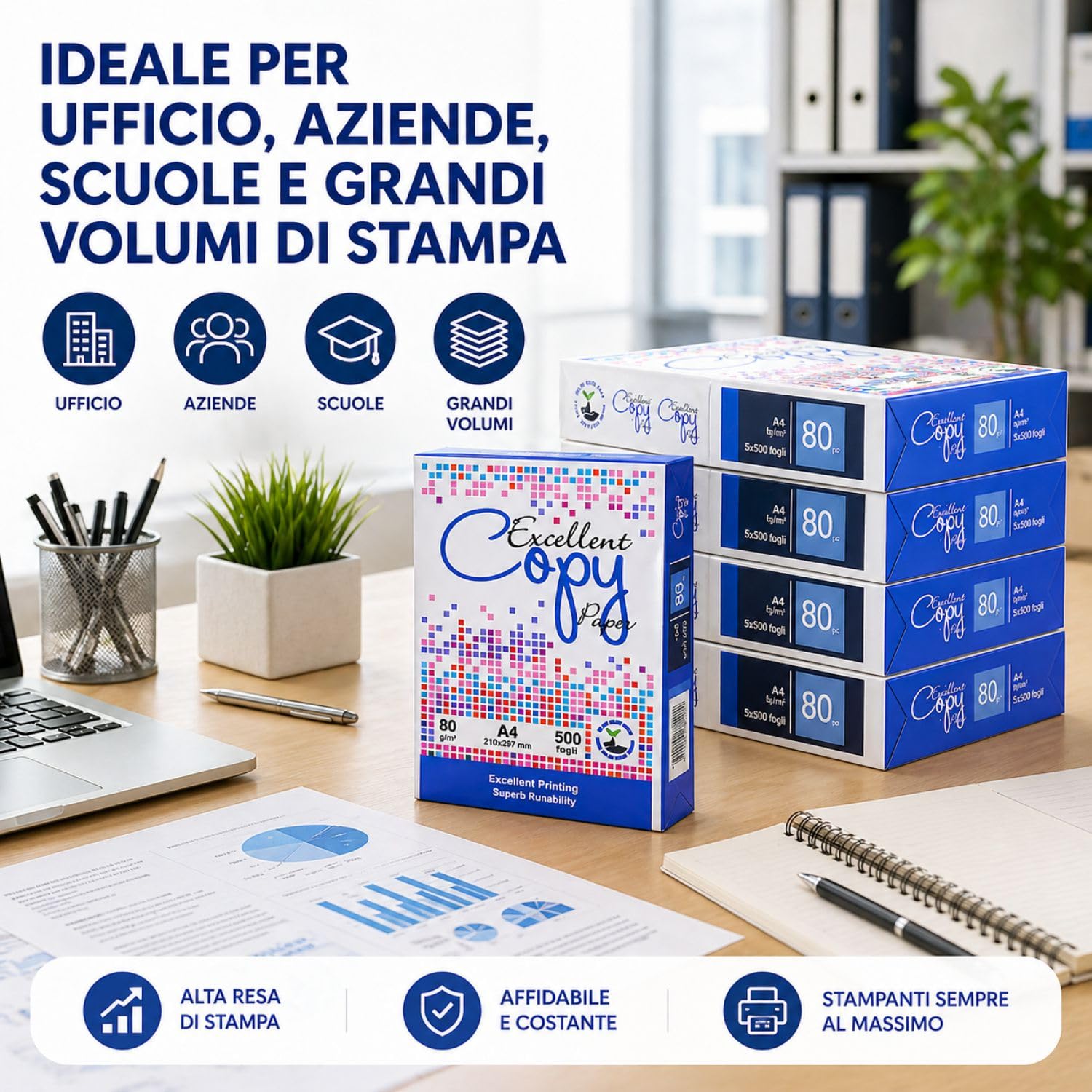 Risma Carta A4 2500 fogli 5 pacchi da 500 fogli