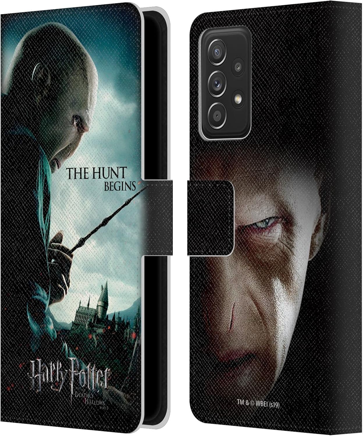 Head Case Designs Officially Licensed Harry Potter Voldemort Deathly Hallows VII Leather Wallet Case Compatible with Galaxy A52 / A52s / 5G (2021)