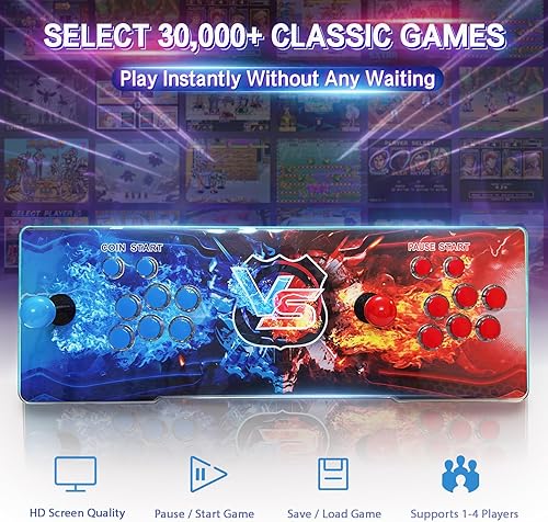 Miniatura 2 de Consola de juegos retro - Pandora's Box Arcade Machine con más de 30,000 juegos y más de 25 emuladores, incluye 2 mandos adicionales, consola de