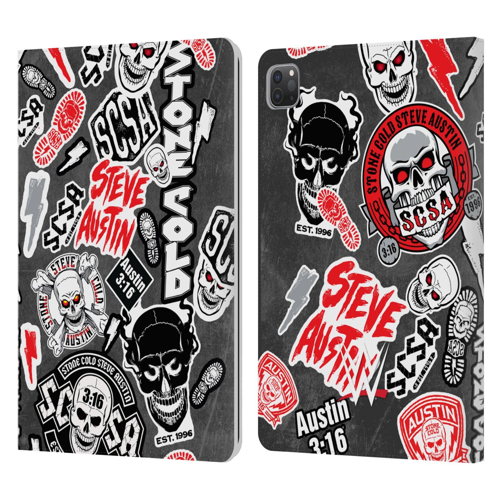 Head Case Designs Officially Licensed WWE Icons Stone Cold Steve Austin Leather Book Wallet Case Cover Compatible with Apple iPad Pro 11 2020/2021 / 2022