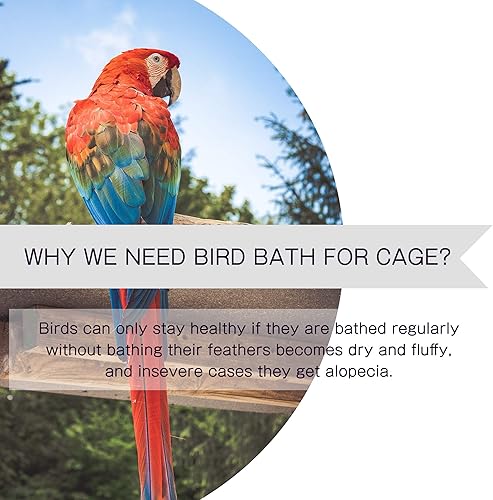 Miniatura 3 de Jaula de baño para pájaros, bañera para pájaros sin fugas con ganchos para colgar, accesorio de jaula para loros pequeños pájaros, tortolitos,