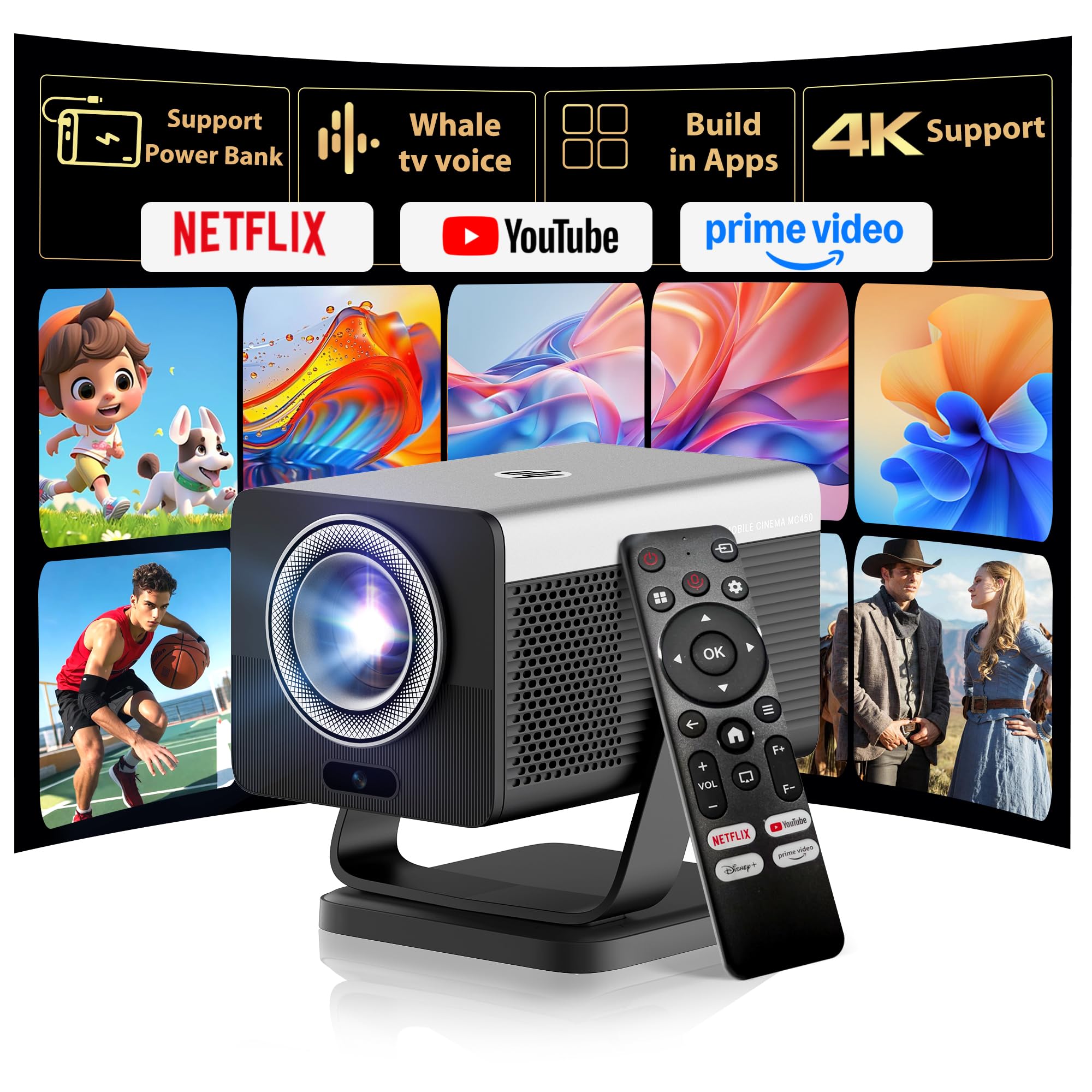 Amazon.com: HP MC450 Smart Mini Portable Projector with WiFi