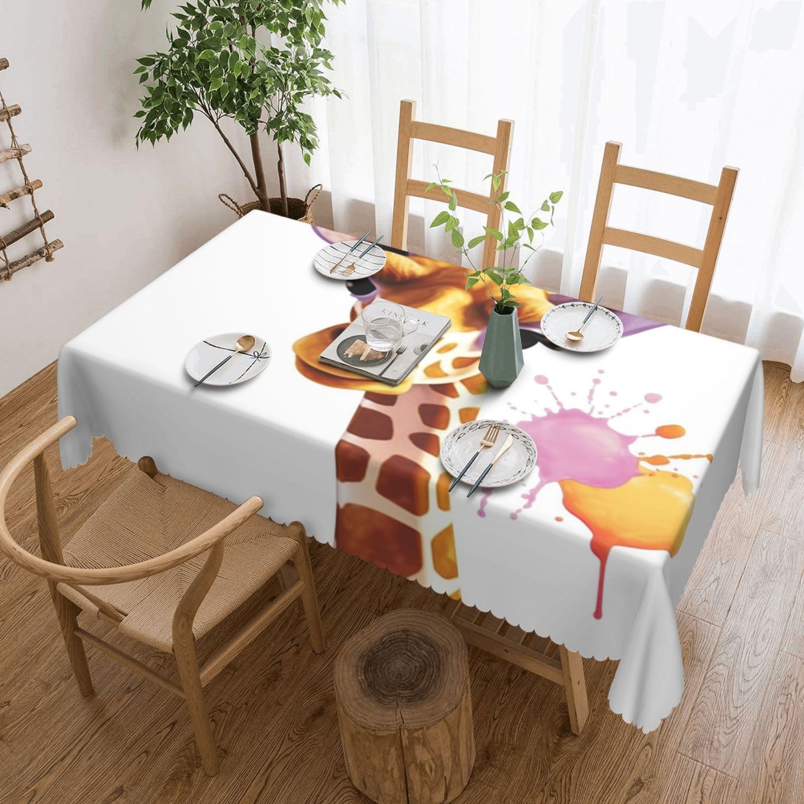 Nappe imperméable et résistante aux taches imprimée Giraffe1