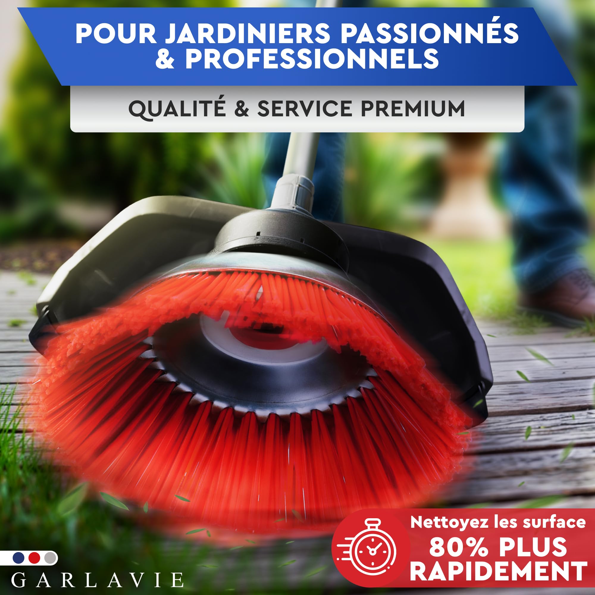 Tête Débroussailleuse Universelle – Brosse Débroussailleuse en Nylon pour Surfaces Sensibles – Compatible Thermique & Électrique – Montage Facile 25,4 mm