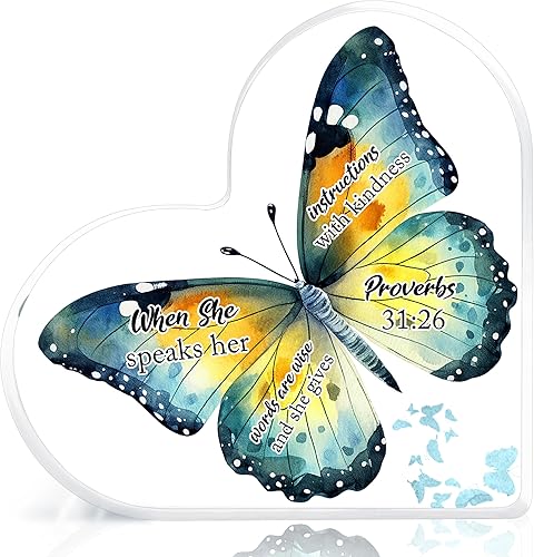 Regalos cristianos, regalos religiosos, regalos de las Escrituras para mujeres, versículo bíblico, inspirador en forma de corazón, decoración de