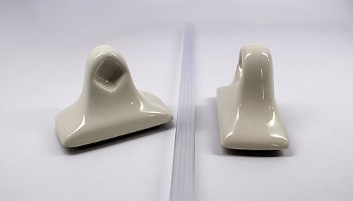 Miniatura 5 de Tenedos Kit de toallero de cerámica Bone Almond, accesorio de baño esmaltado, instalación con azulejos (no para superficie plana), duradero y