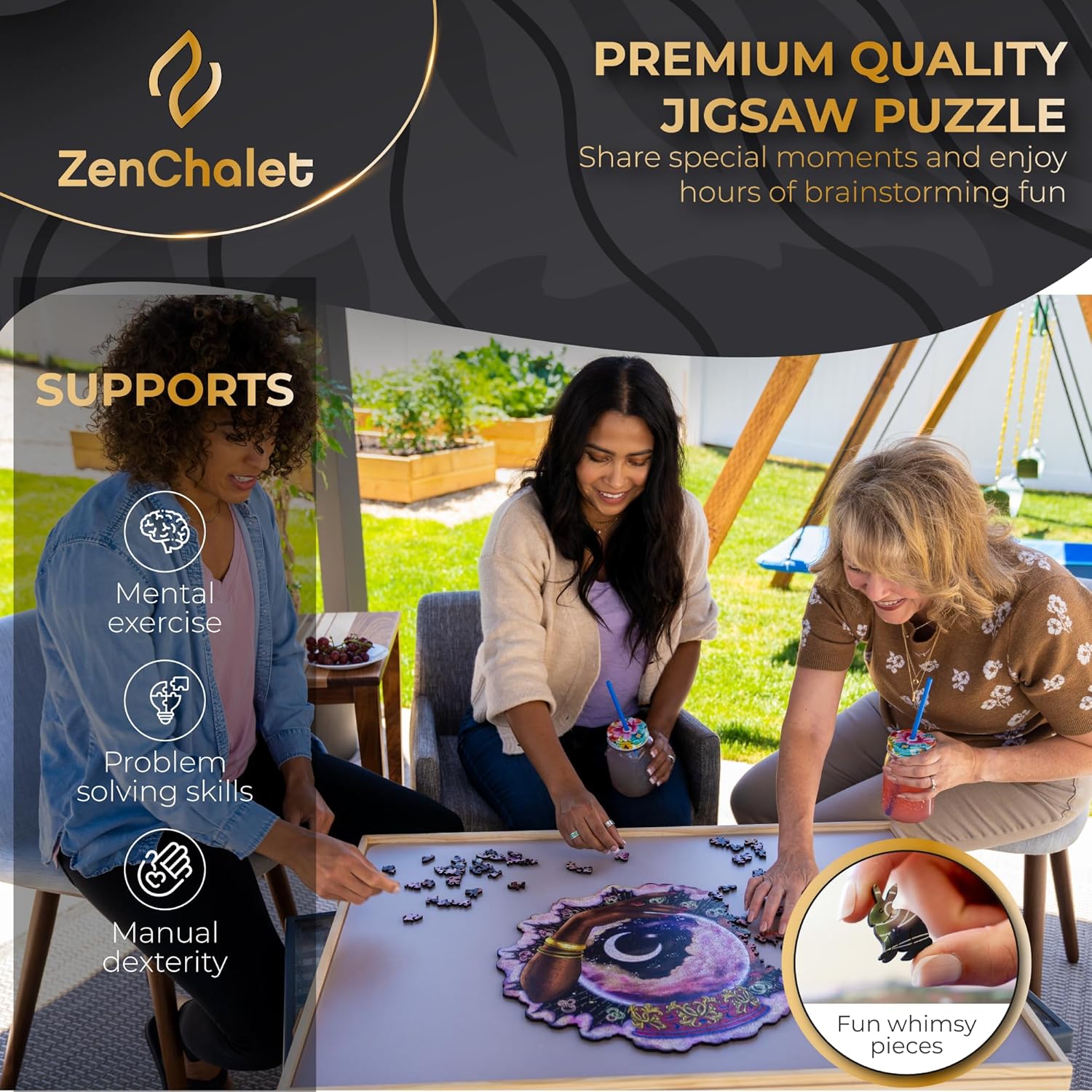 ZenChalet - Crystal Ball 500 Piece Jigsaw Puzzles - Giftable Wood Jigsaw Puzzles Adult - Distinctive Premium Gifts, Cool Brain Teaser - Rompe Cabezas Adultos 500