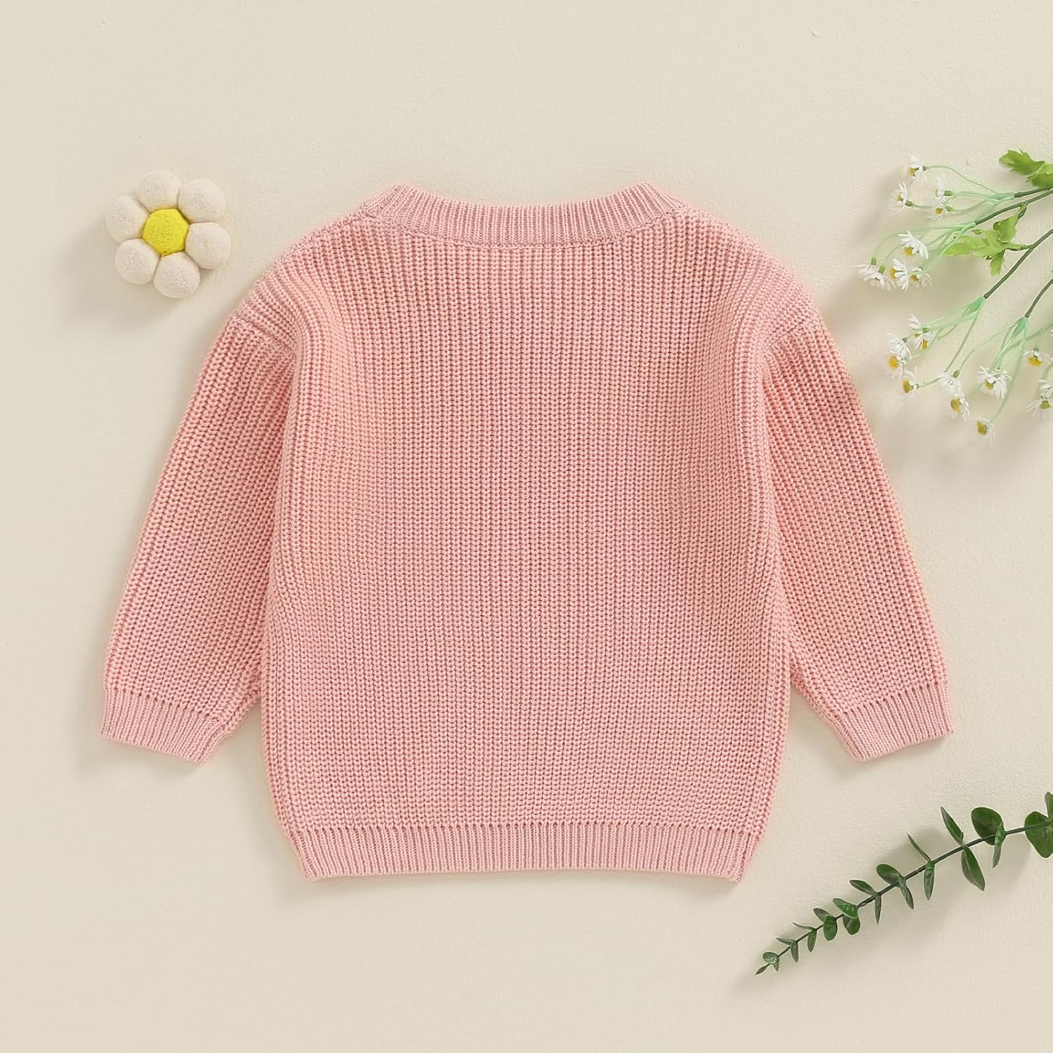 Toddler Infant Baby Girl Knit Sweater Big Sister Little Sister Matching Outfits Long Sleeve Pullover Sweatshirt - Image 4