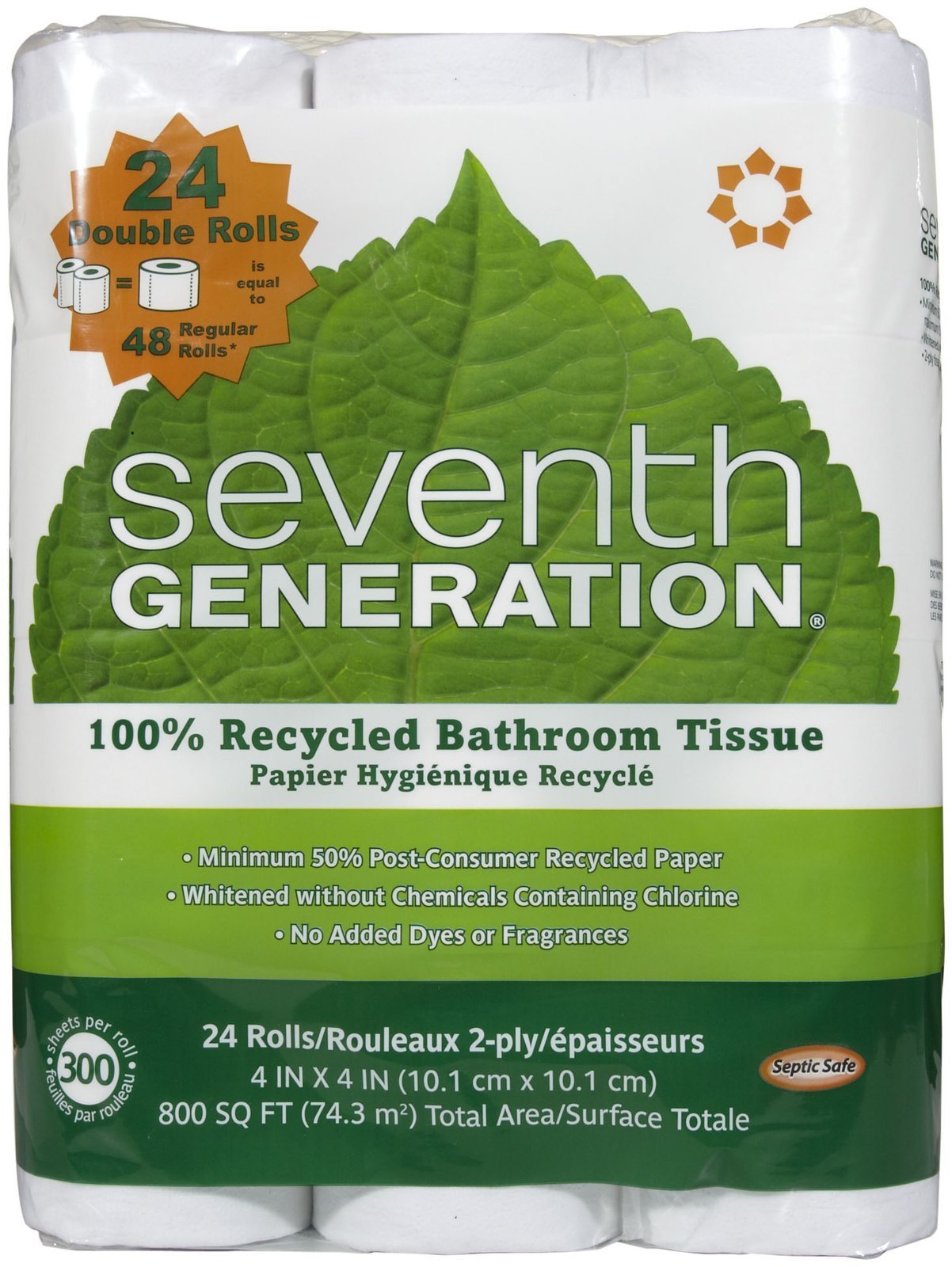 Photo 1 of Seventh Generation Bathroom Tissue, 24 ct Regular
