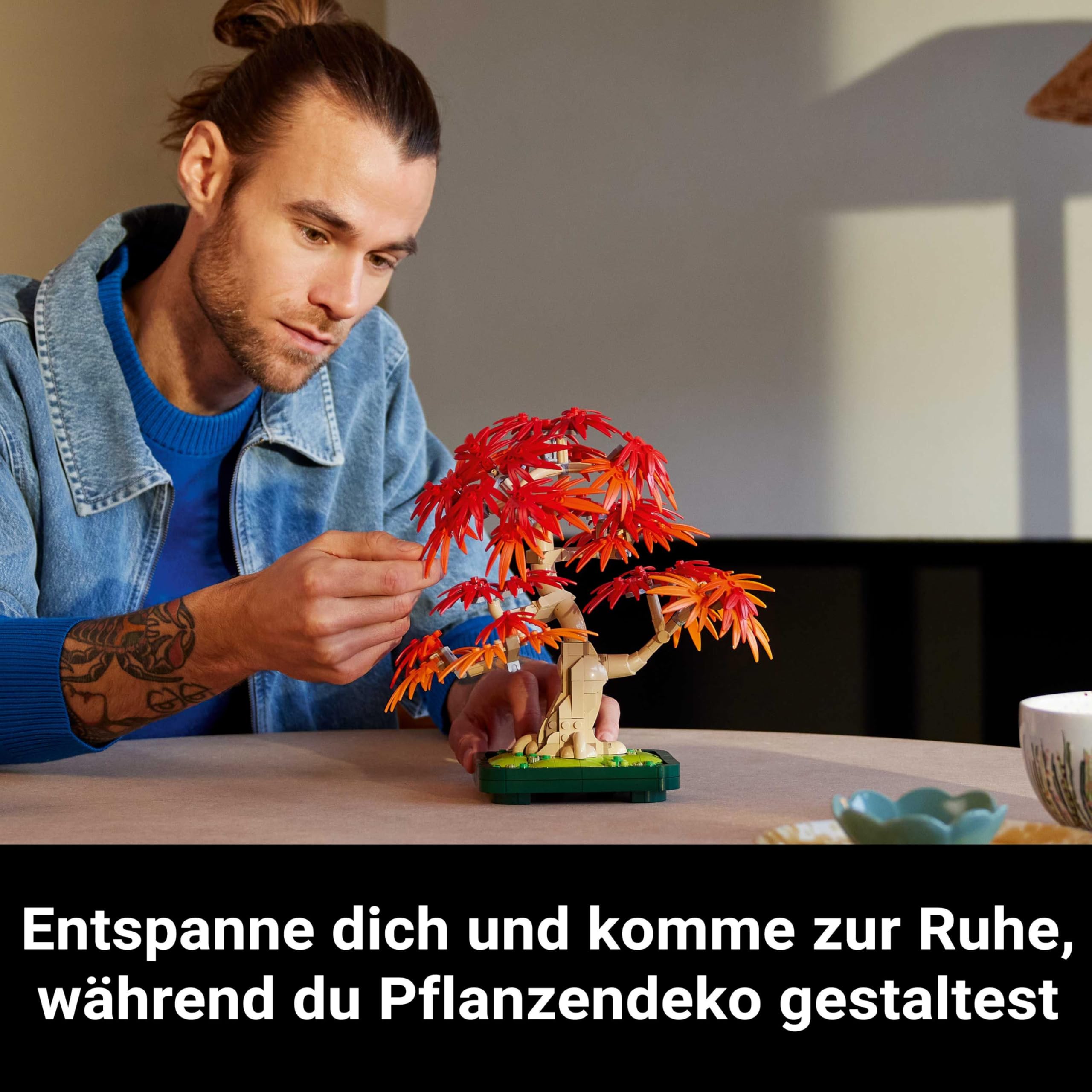 LEGO Botanicals Japanischer Roter Ahorn - Bonsai-Baum - Kunstpflanzen Set mit roten und orangefarbenen Blättern sowie einem baubaren Blumentopf - Kunstblumen DIY Deko Geschenk für Erwachsene - 10348