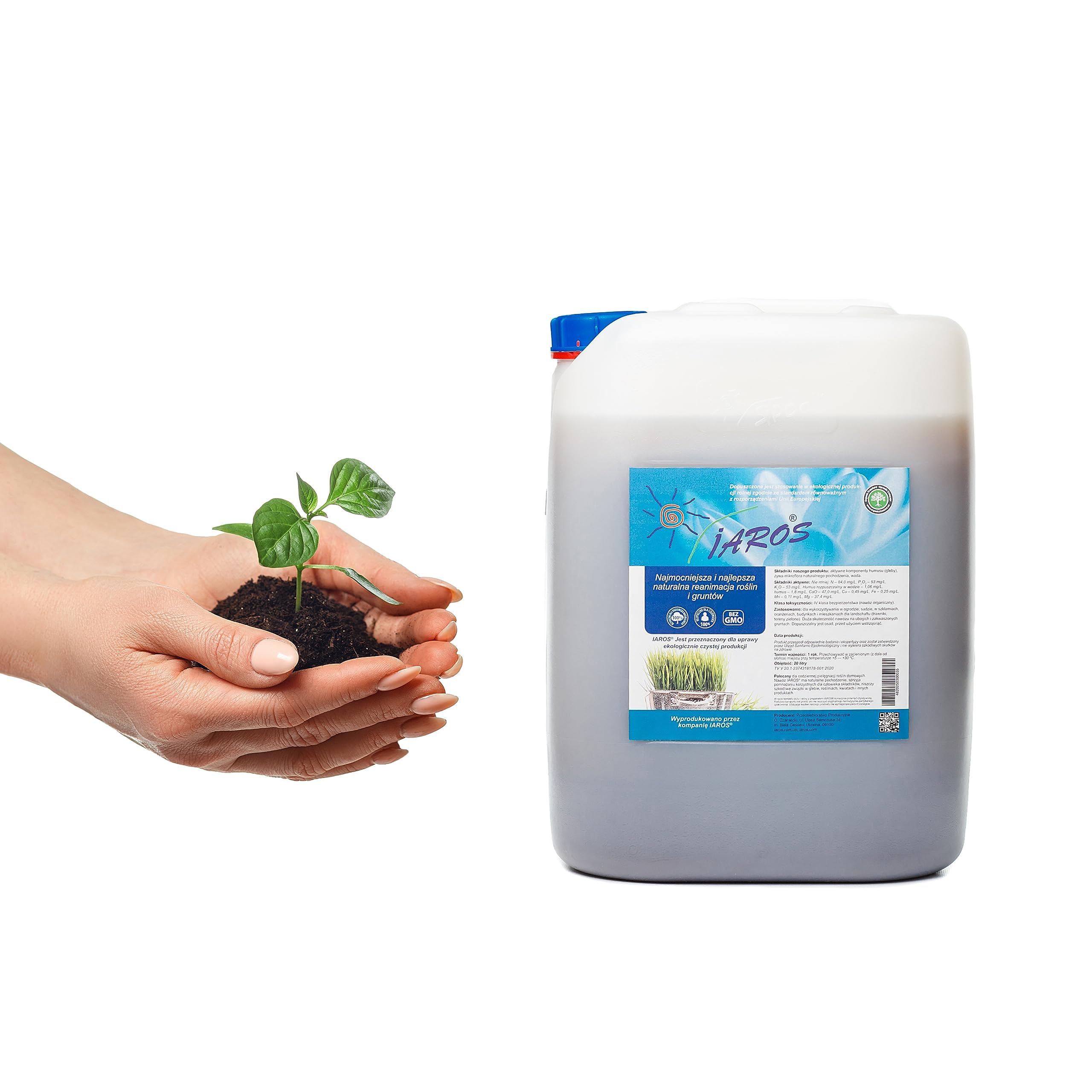 Naturalny nawóz uniwersalny do wszystkich roślin i dla gleby, BIO nawóz do roślin ogrodowych, nawóz do kwiatów, nawóz do ogrodu, do drzewek cytrusowych, ekologiczny reanimator wszystkich roślin i gleby, nawóz w płynie organiczny IAROS 20 L